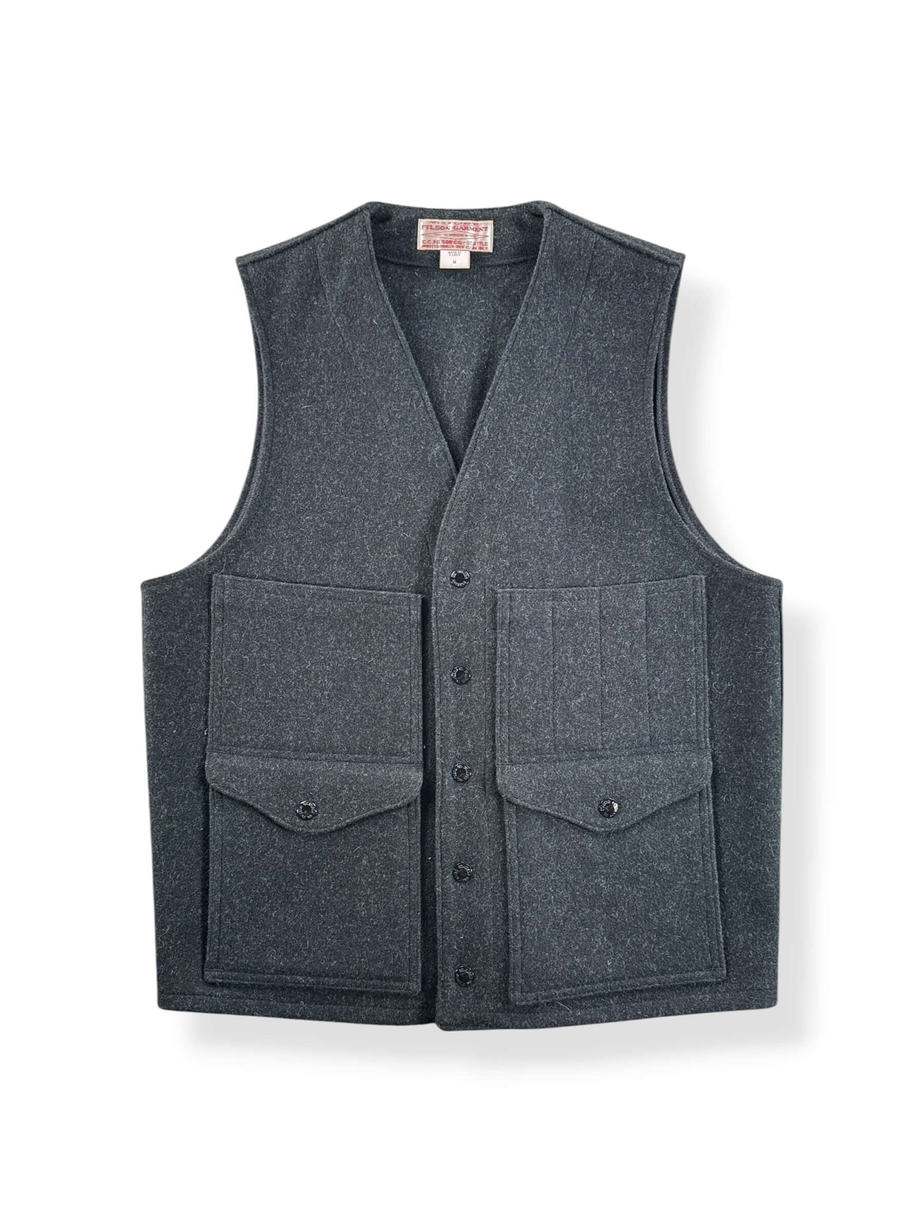 Front of Filson Mackinaw Wool Vest SZ M