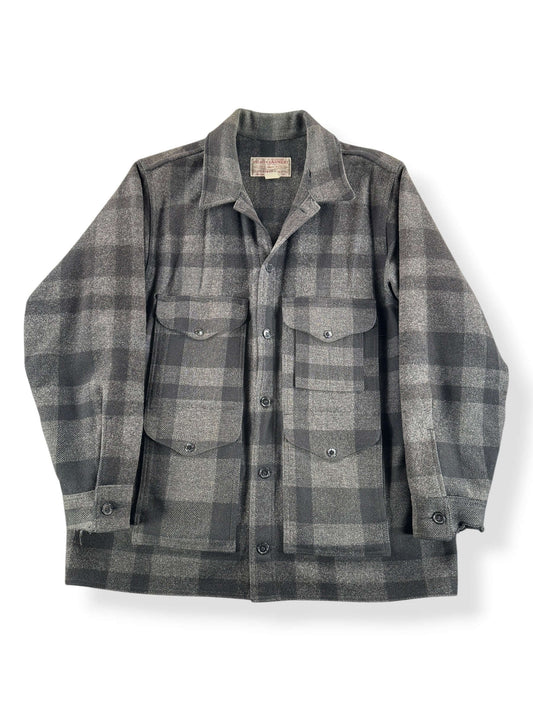 Front of Vintage 90s Era Filson Black & Charcoal Mackinaw Cruiser Jacket SZ XXL
