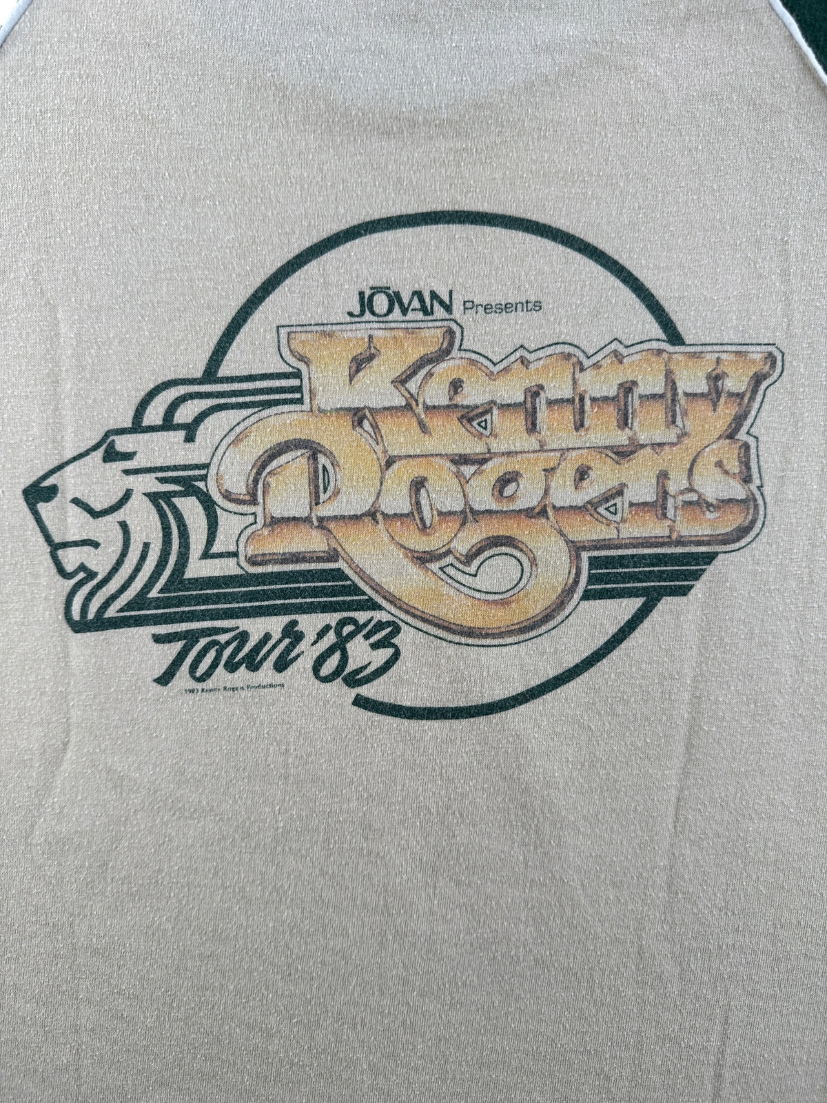 Back graphic on Vintage 1983 Kenny Rogers Tour Tee SZ L (Fits M)