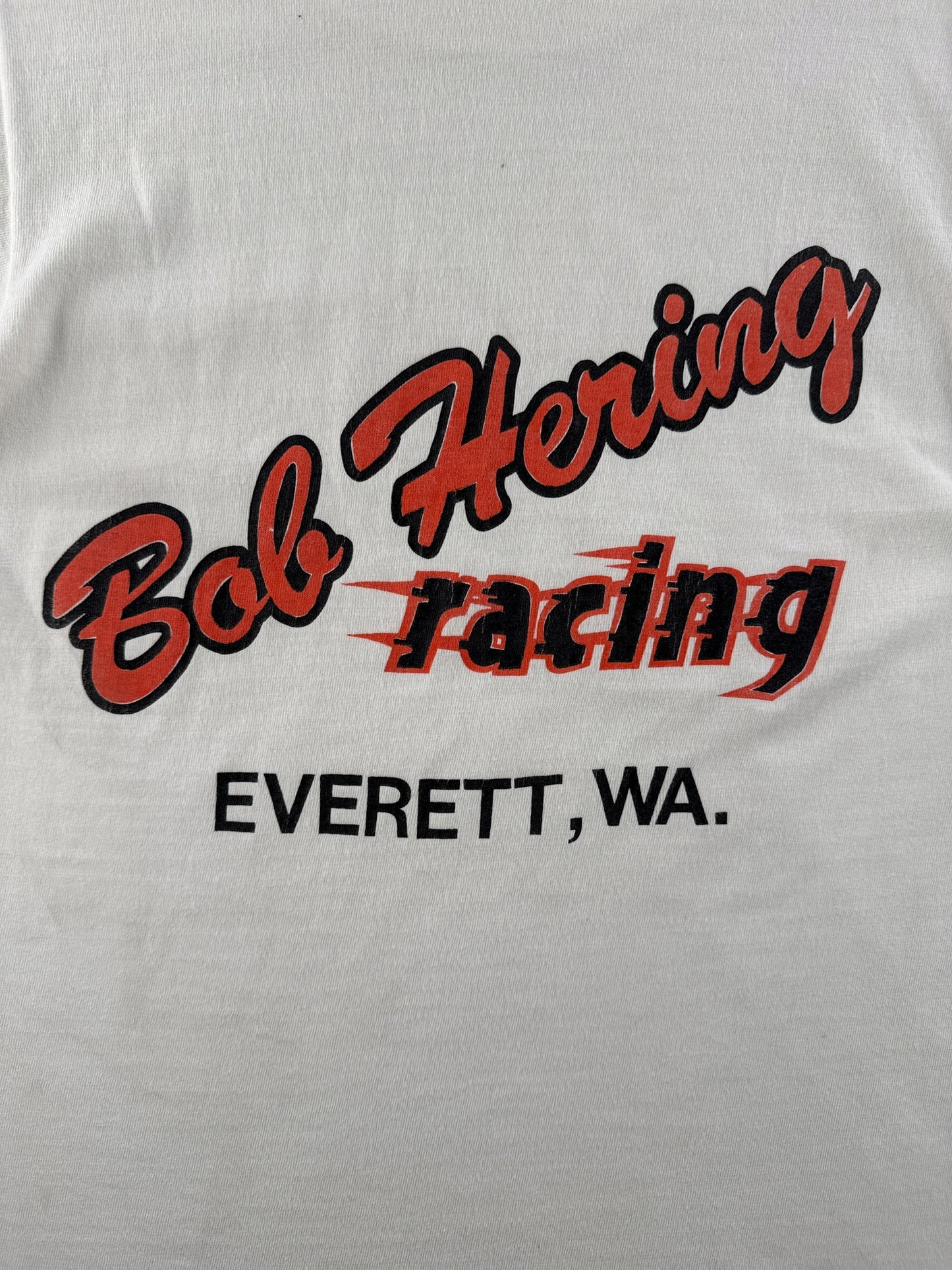 Back graphic on Vintage 60s Bob Hering Racing Tee SZ S