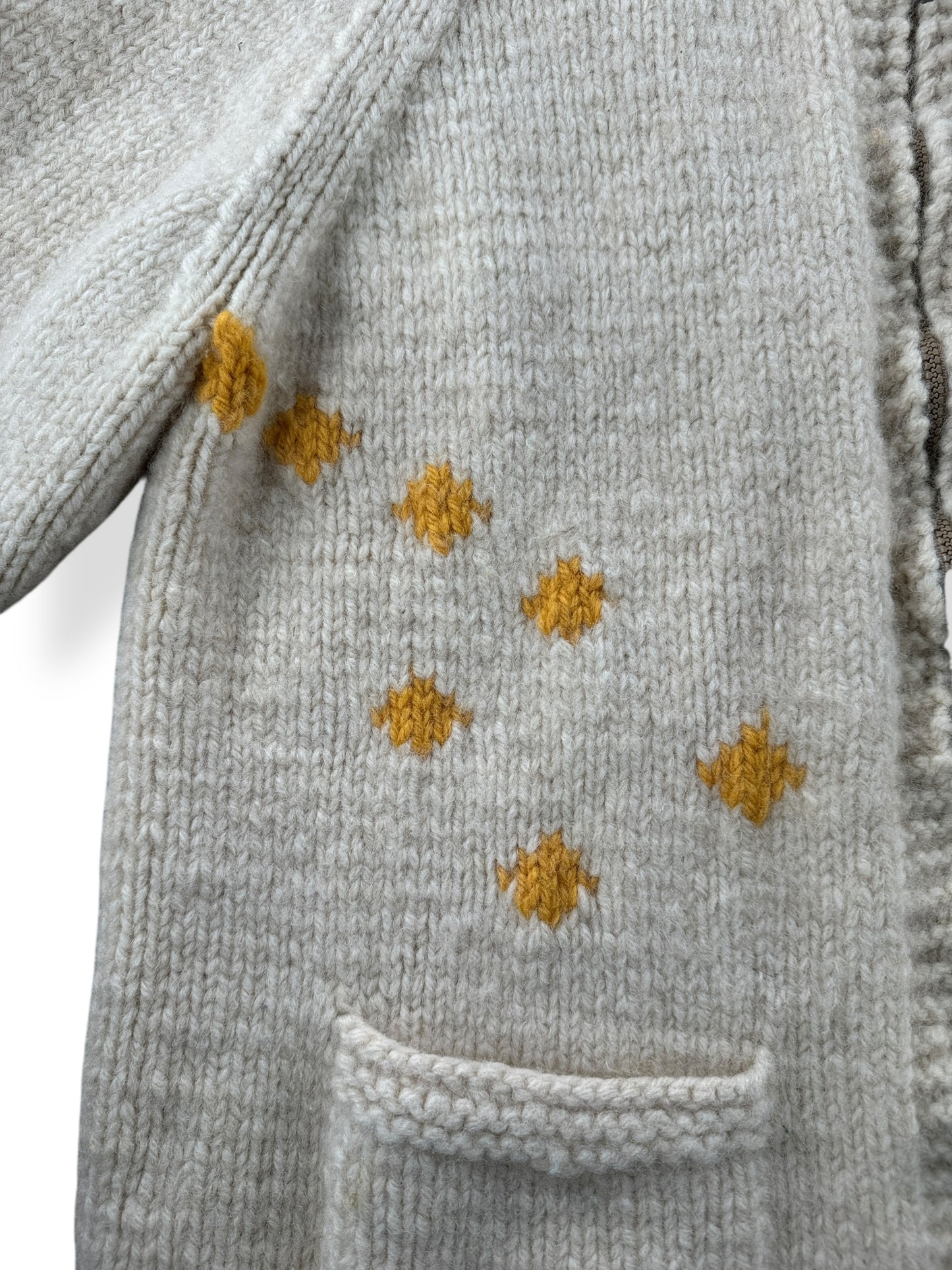 Constellation on Vintage Alaskan Salmon Lined Cowichan Sweater SZ XL