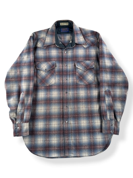 Front of Vintage Pendleton Western Wear Shadowplaid Pearlsnap SZ M