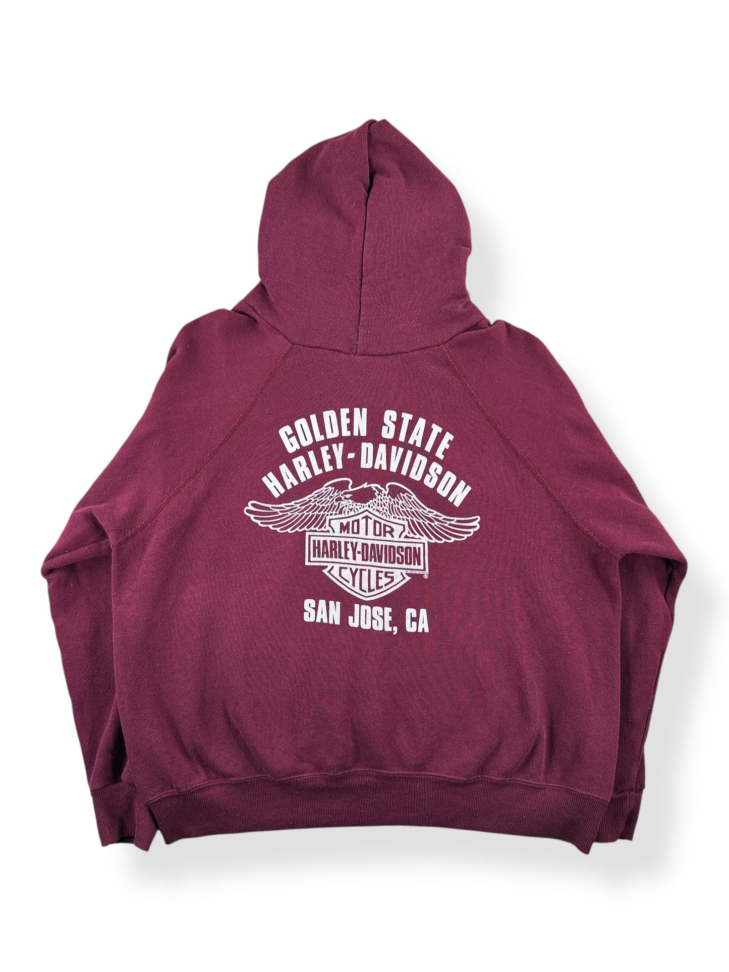 Back of Vintage '86 Harley Hoodie SZ XL