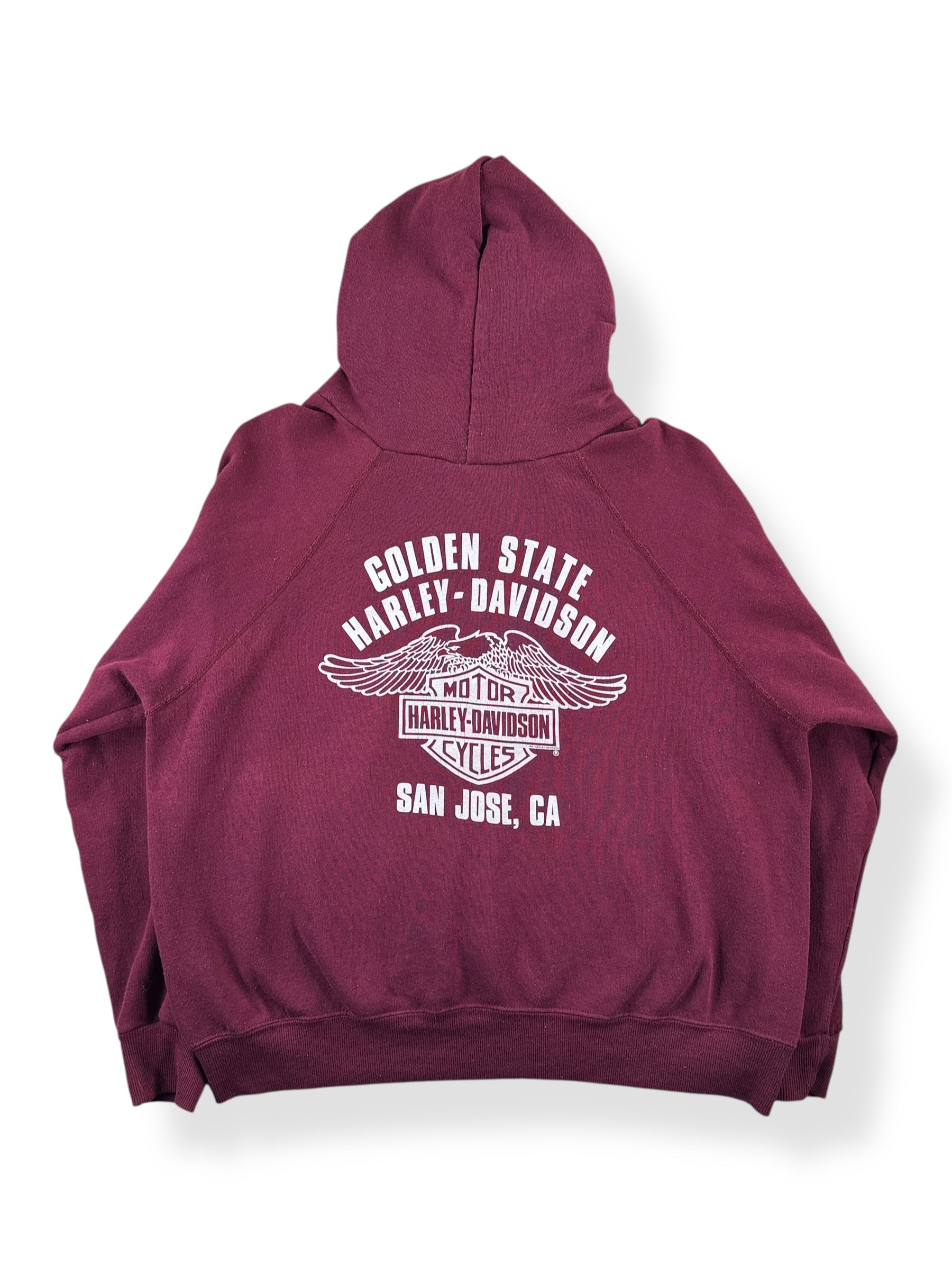 Back of Vintage '86 Harley Hoodie SZ XL