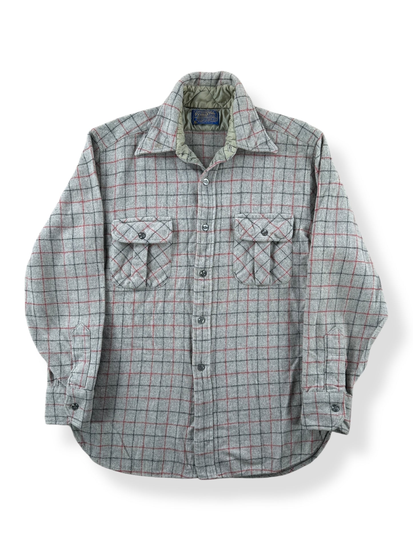 Front of Vintage Pendleton Grey Flannel SZ L
