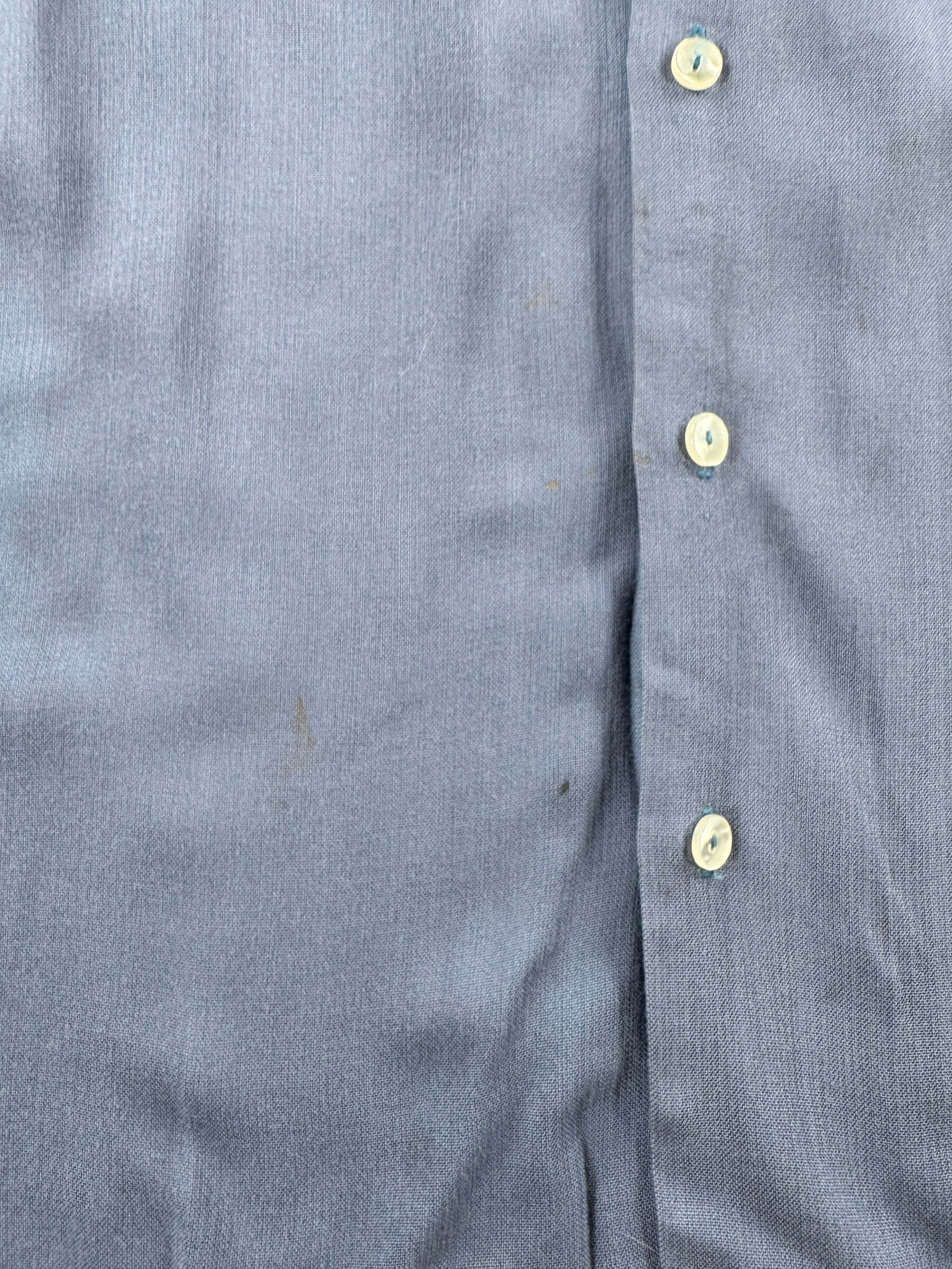 Stain on Vintage Davinci Long Sleeve Gabardine Loop Collar Shirt SZ M