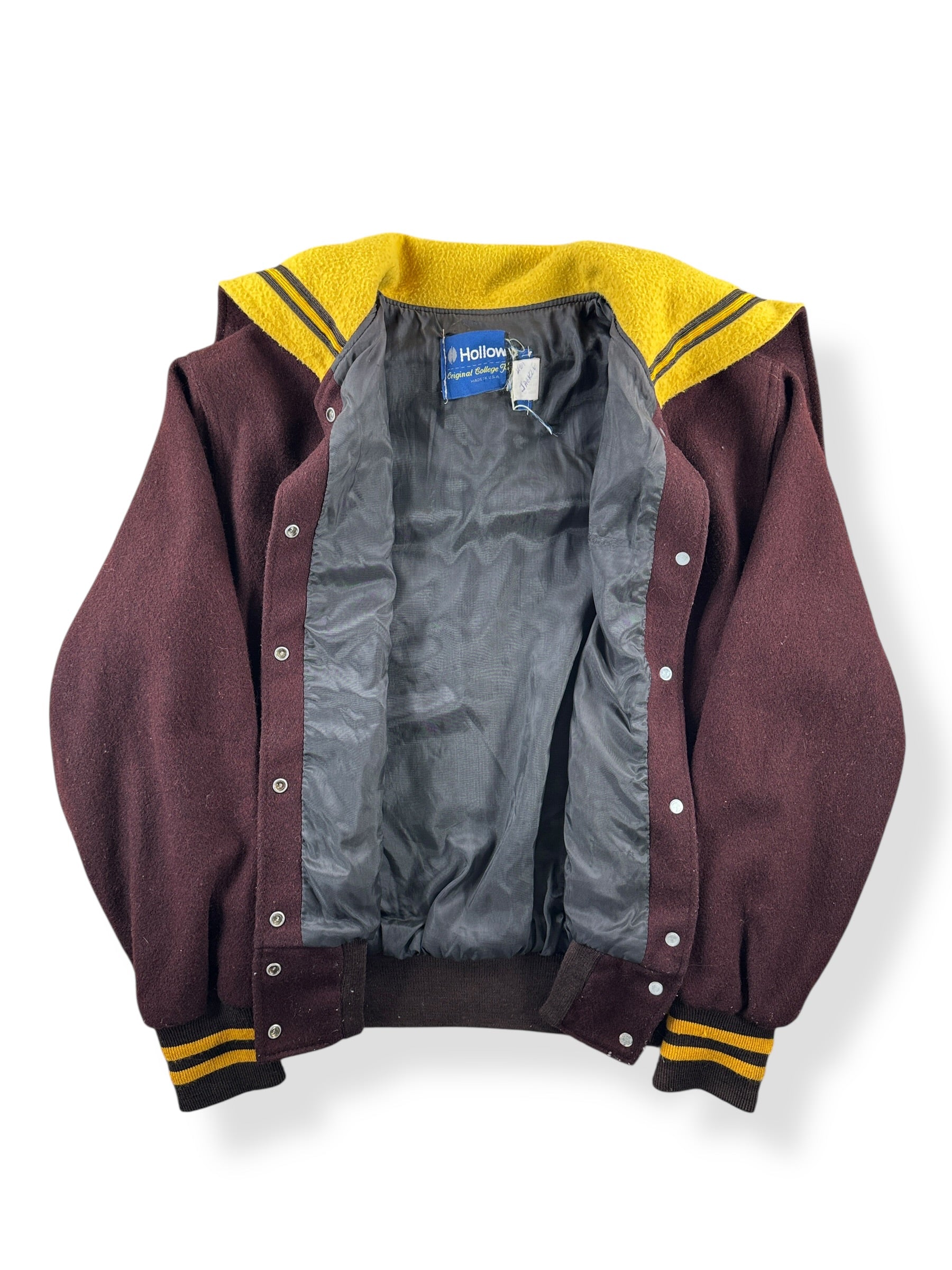 Inside of Vintage Hooded Varsity Jacket SZ L