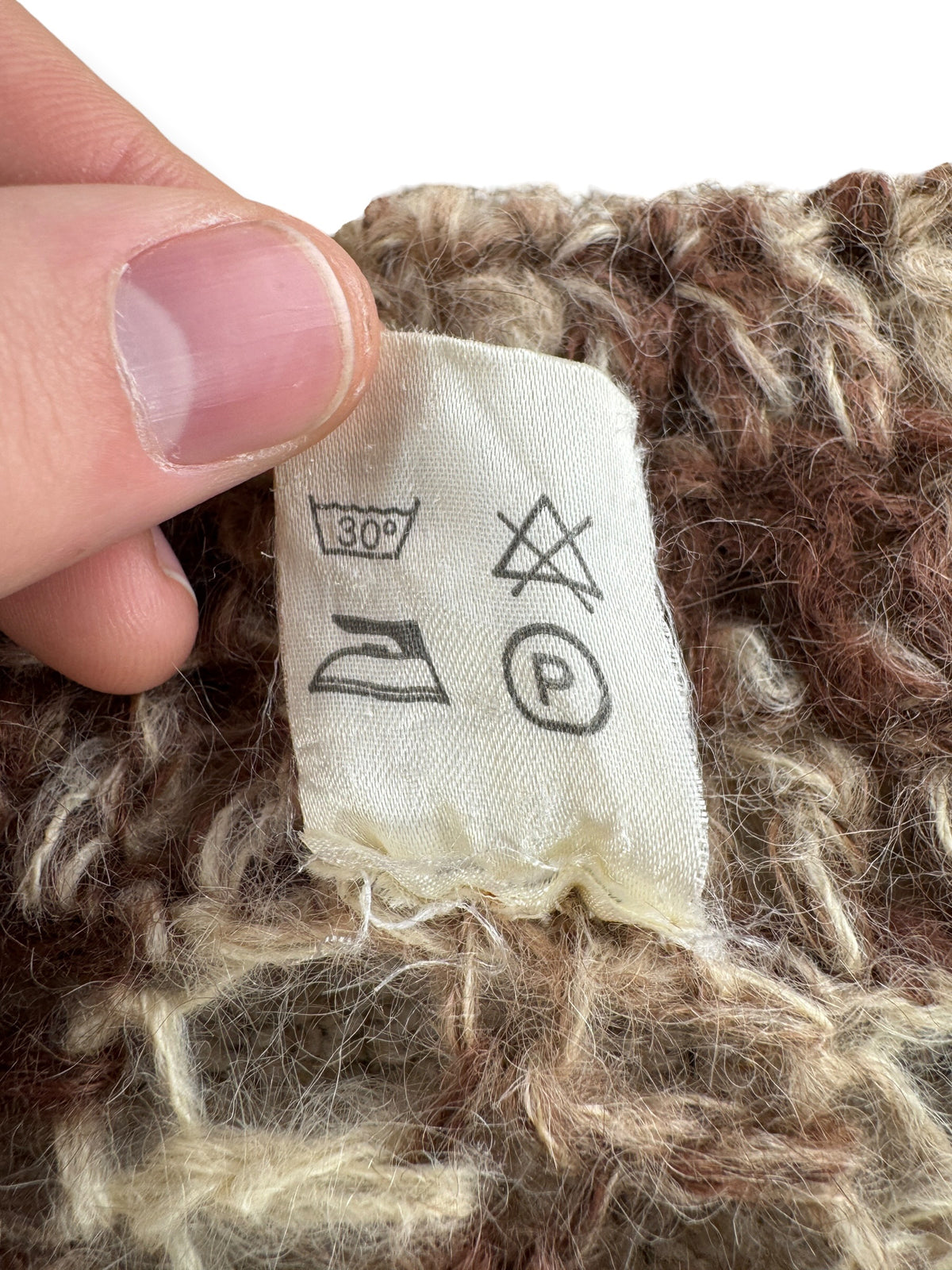 Back of tag on Vintage Mohair Blend Sweater SZ S