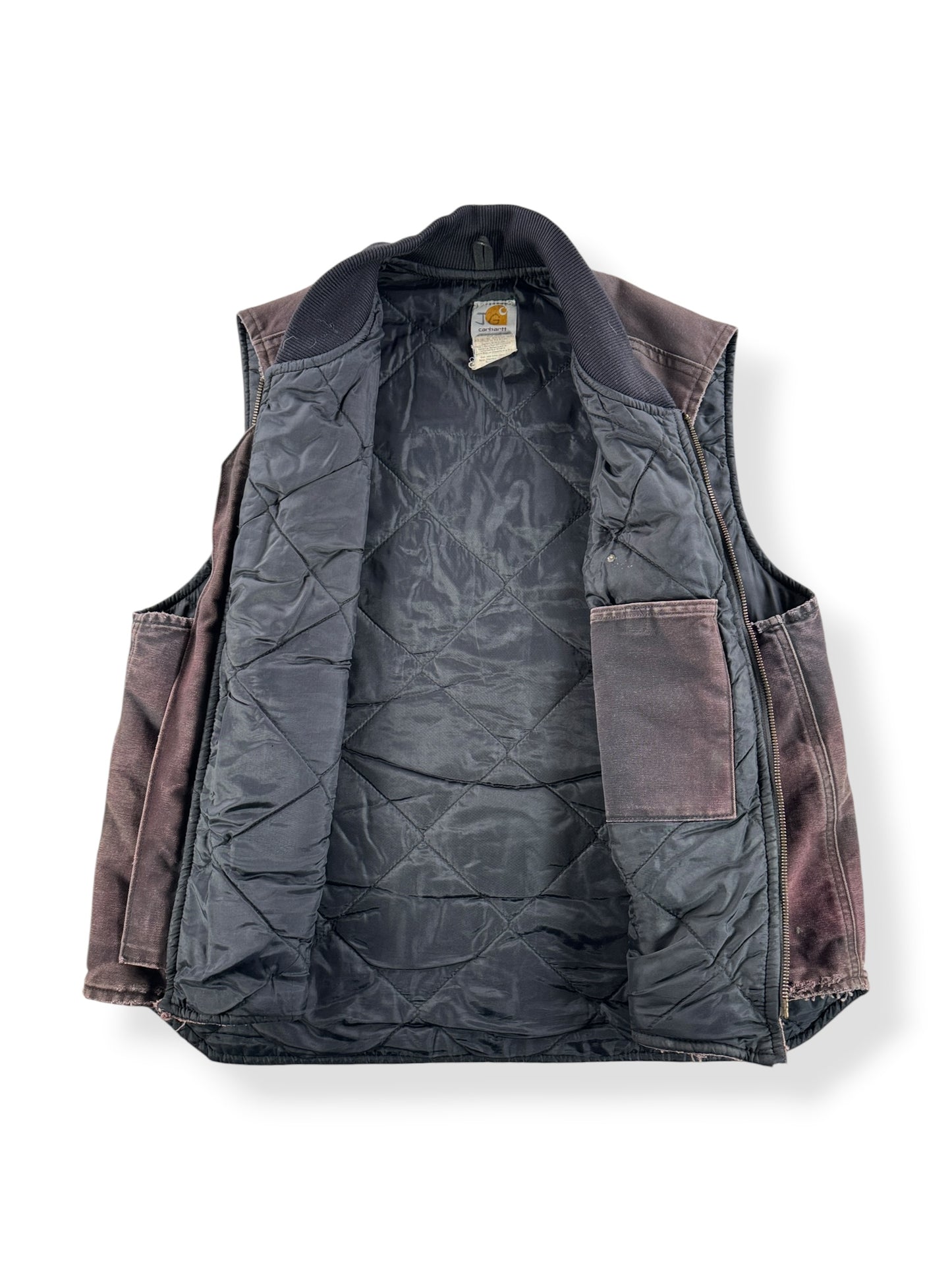 Inside of Vintage Thrashed Brown Carhartt Vest SZ XL