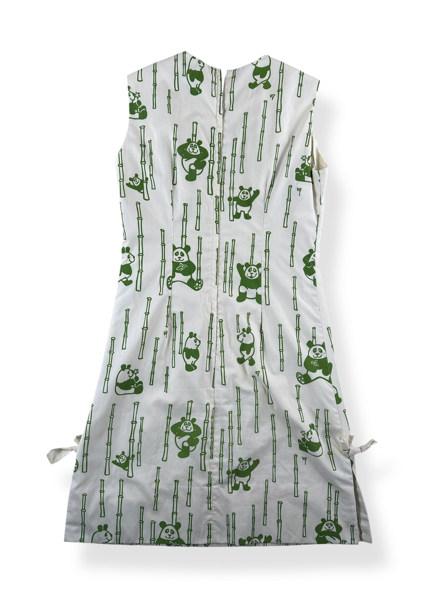 Back of Vintage Panda Print Vested Gentress Cotton/Poly Dress SZ 10