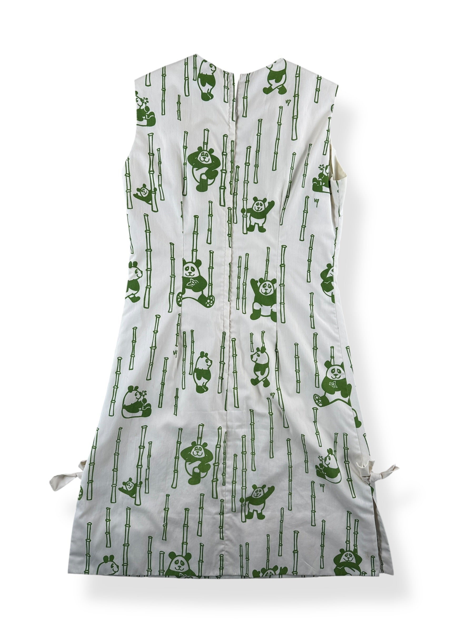 Back of Vintage Panda Print Vested Gentress Cotton/Poly Dress SZ 10