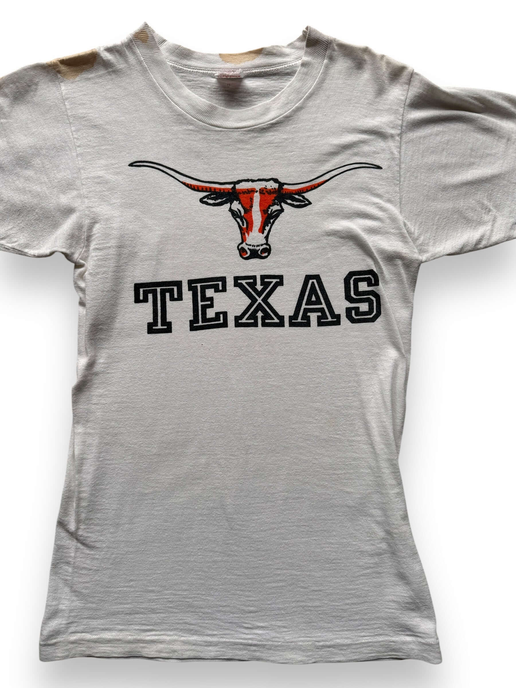 front close up of Vintage University of Texas Longhorns Tee SZ XS