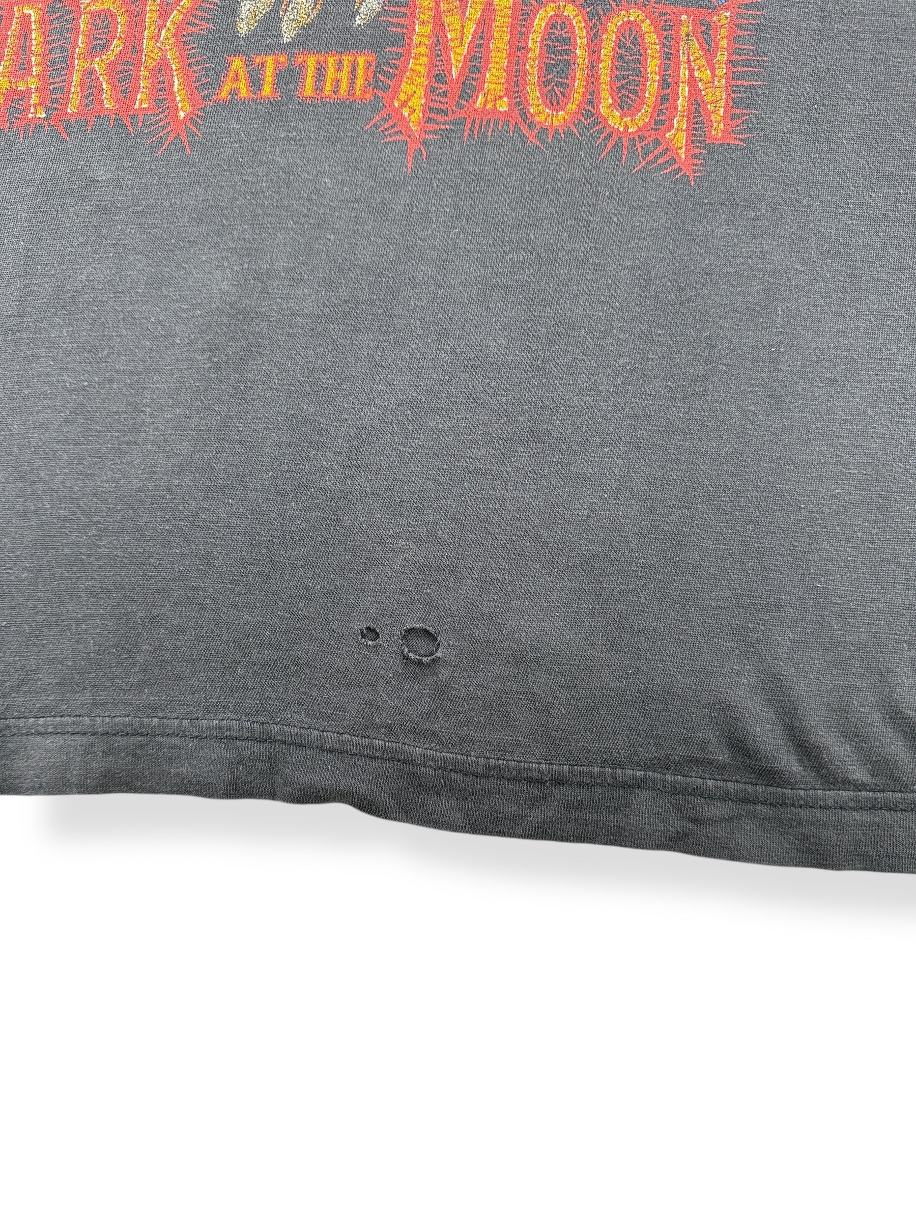 Holes on Vintage European Ozzy Bark at the Moon Tee SZ XL