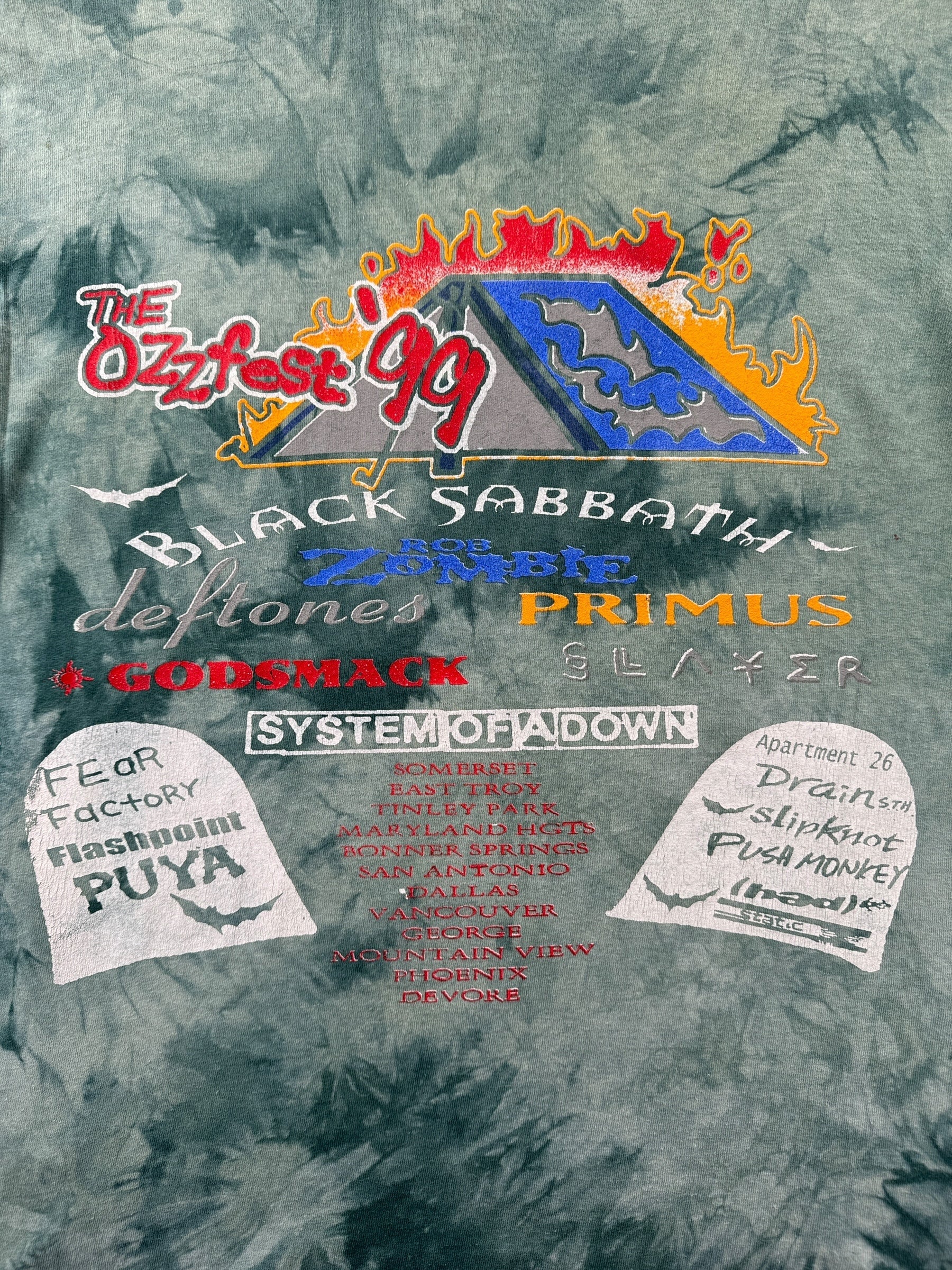 Back Graphic of Vintage 1999 Ozzfest Long Sleeve Tee SZ L