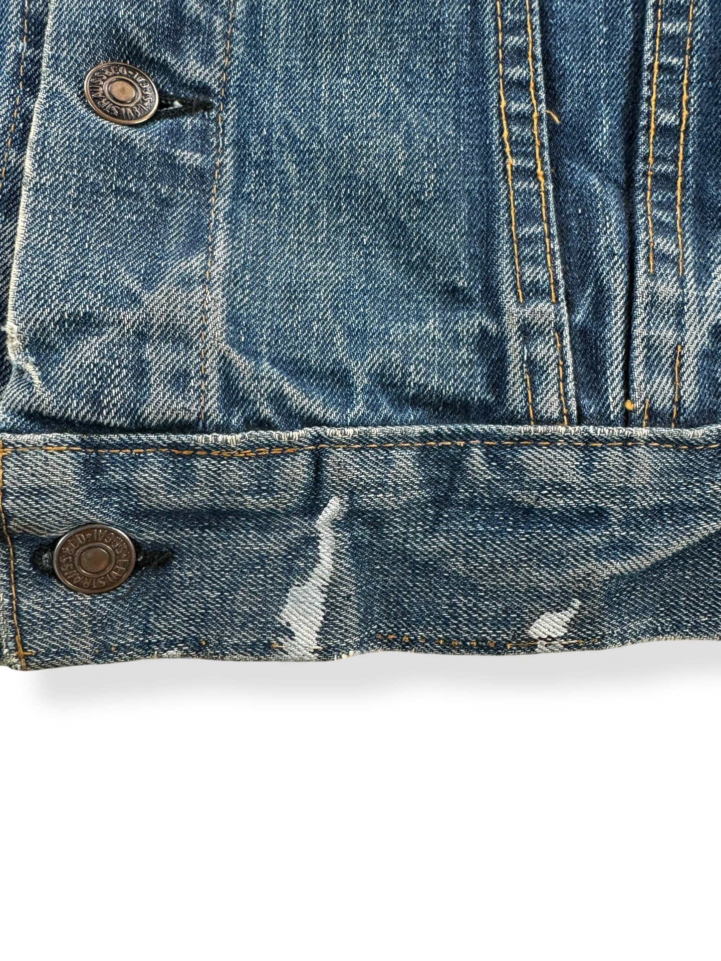 Paint Stains on Vintage Big E Levis 70505 Jacket SZ 42 AS IS