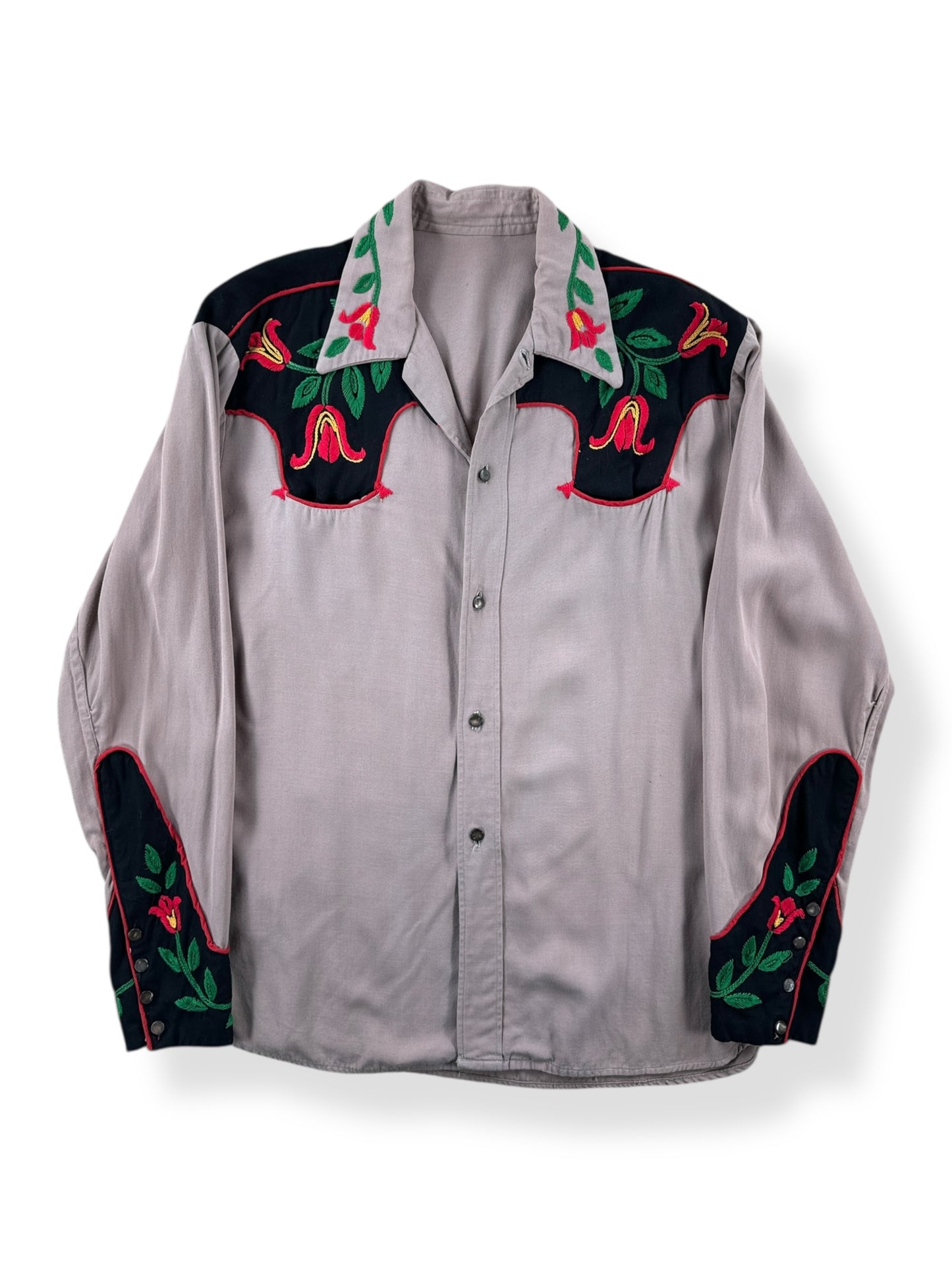 Front of Vintage Gabardine Western Shirt SZ M