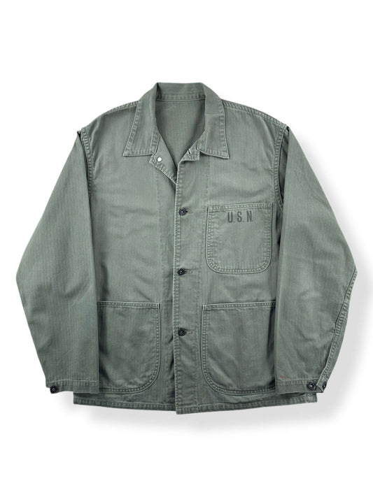 Front of Real McCoys Repro HBT Chore Top SZ M