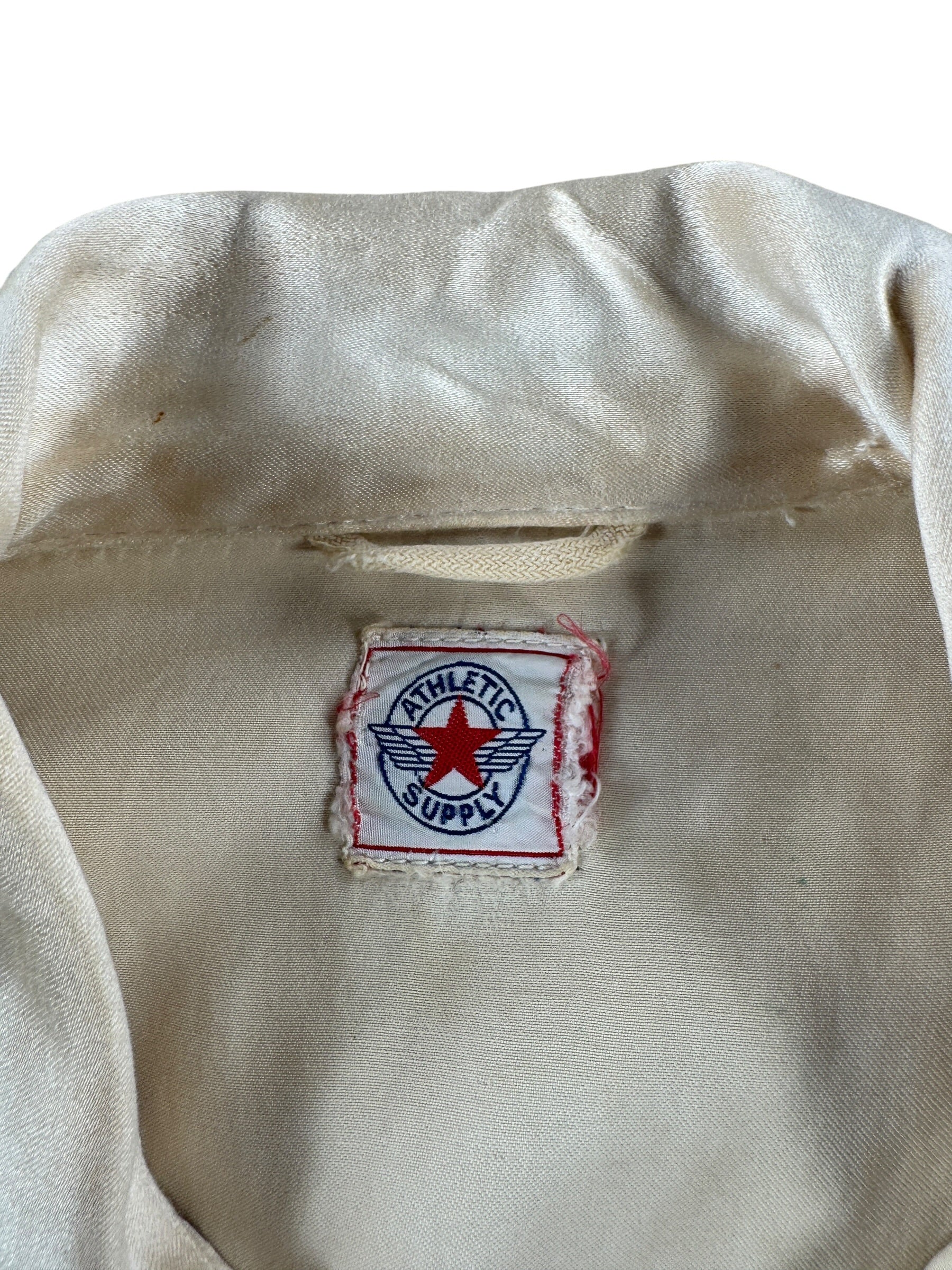 Label on Vintage Satin OHHS WIldcats Warm Up Top SZ L