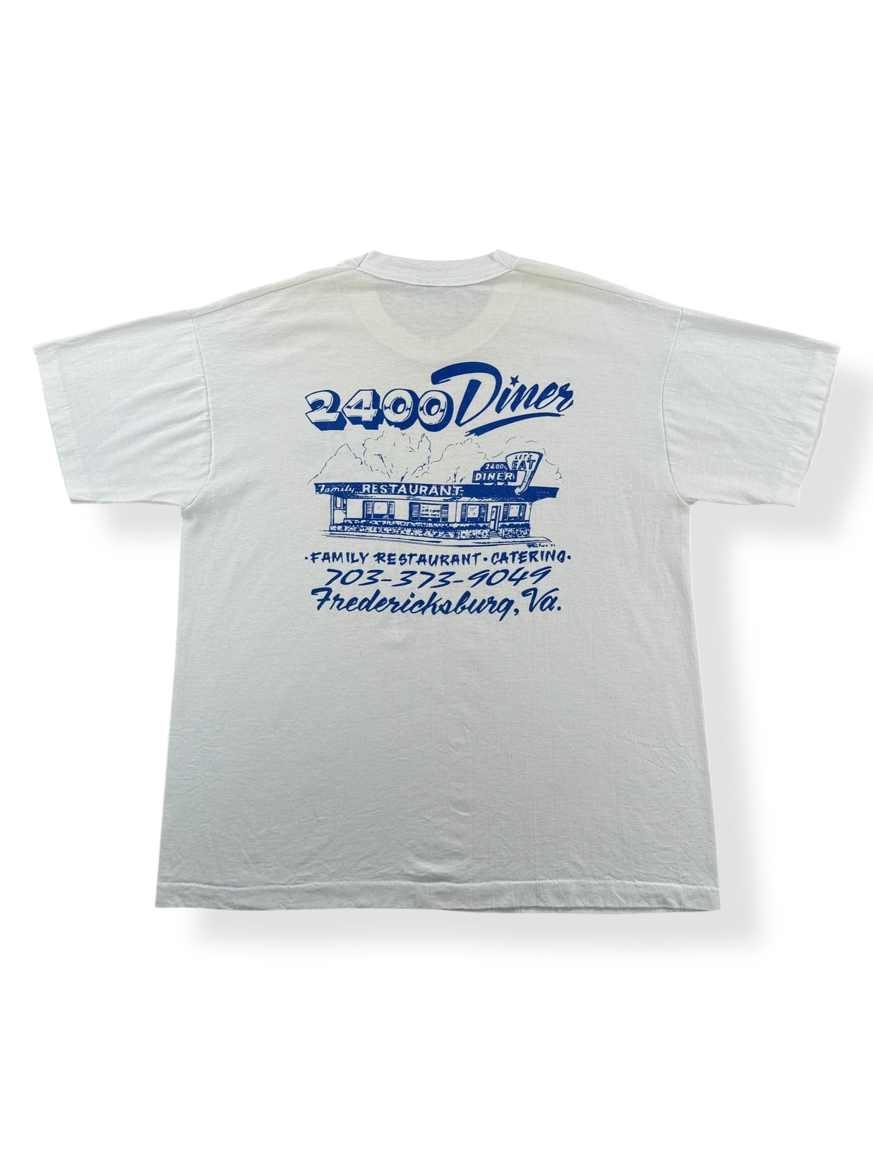 Back of Vintage 2400 Diner Fredericksburg VA Tee SZ XL