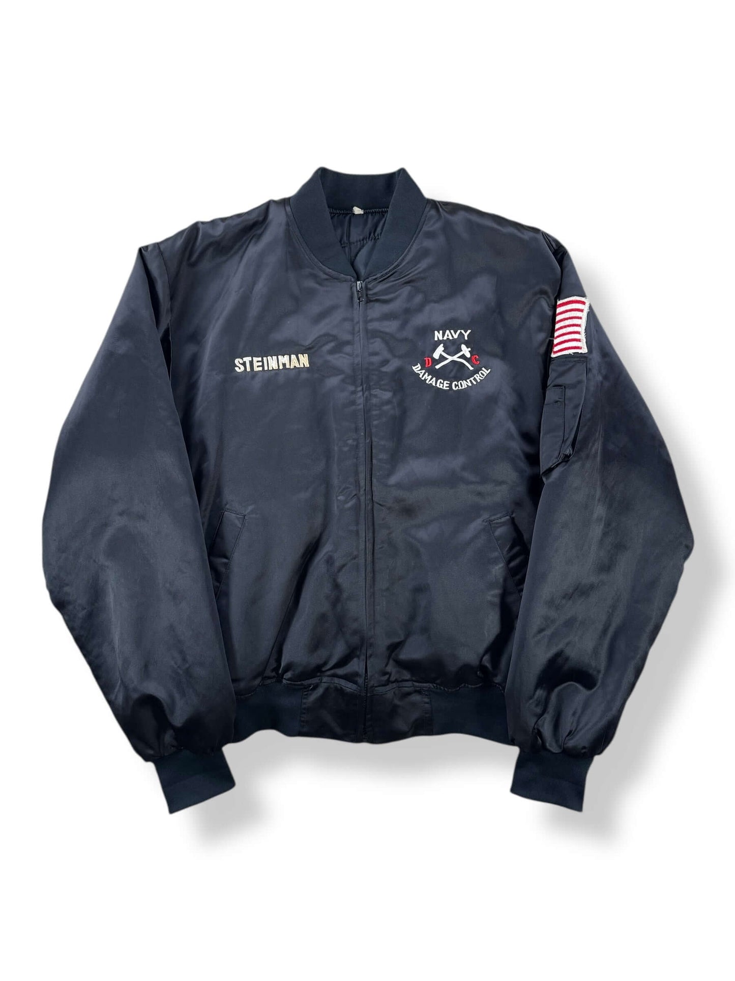 Front of Vintage US Navy Damage Control Bomber Jacket SZ L