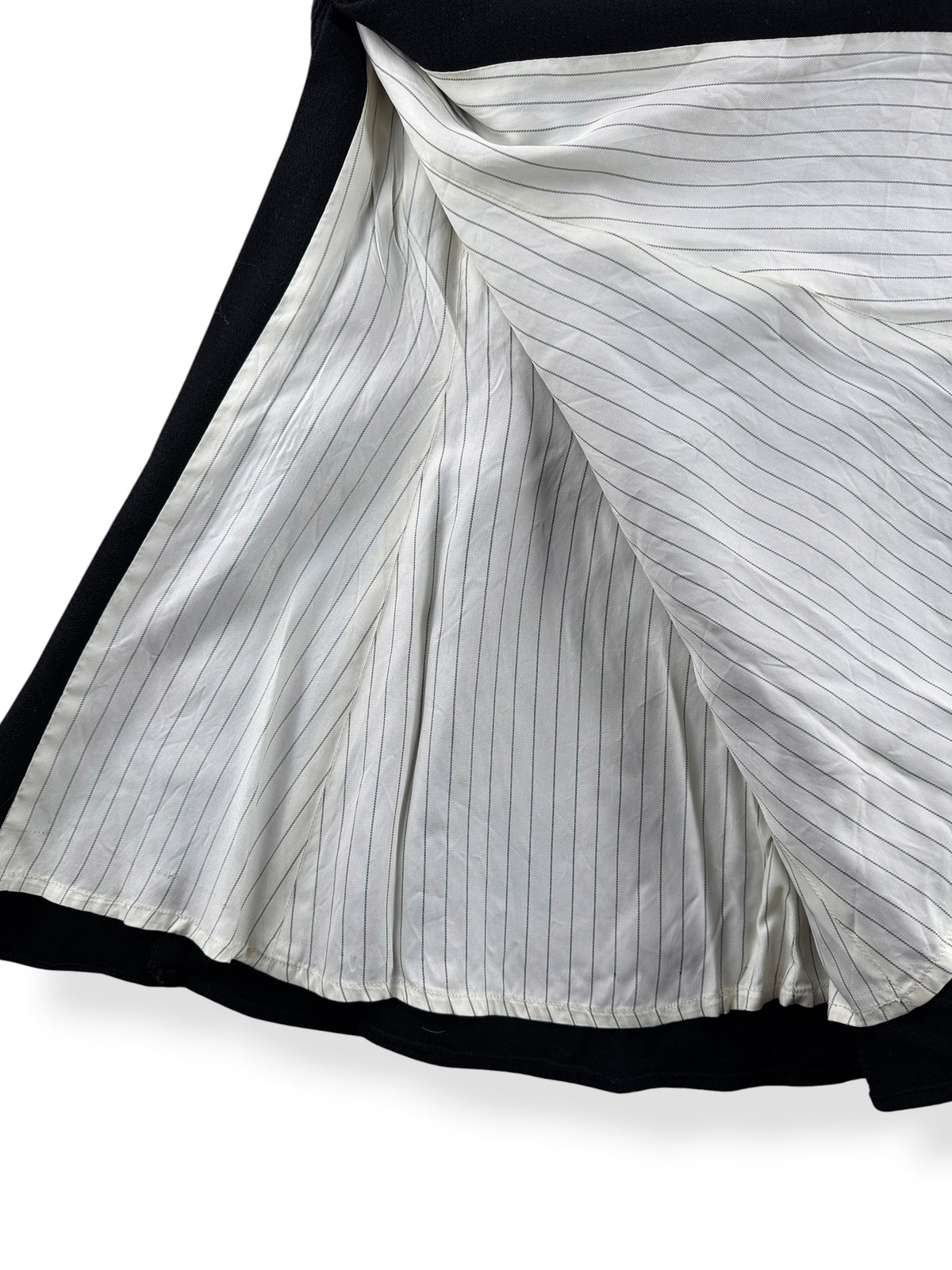 Inner lining on Vintage Black Wool Fit and Flare Skirt W28