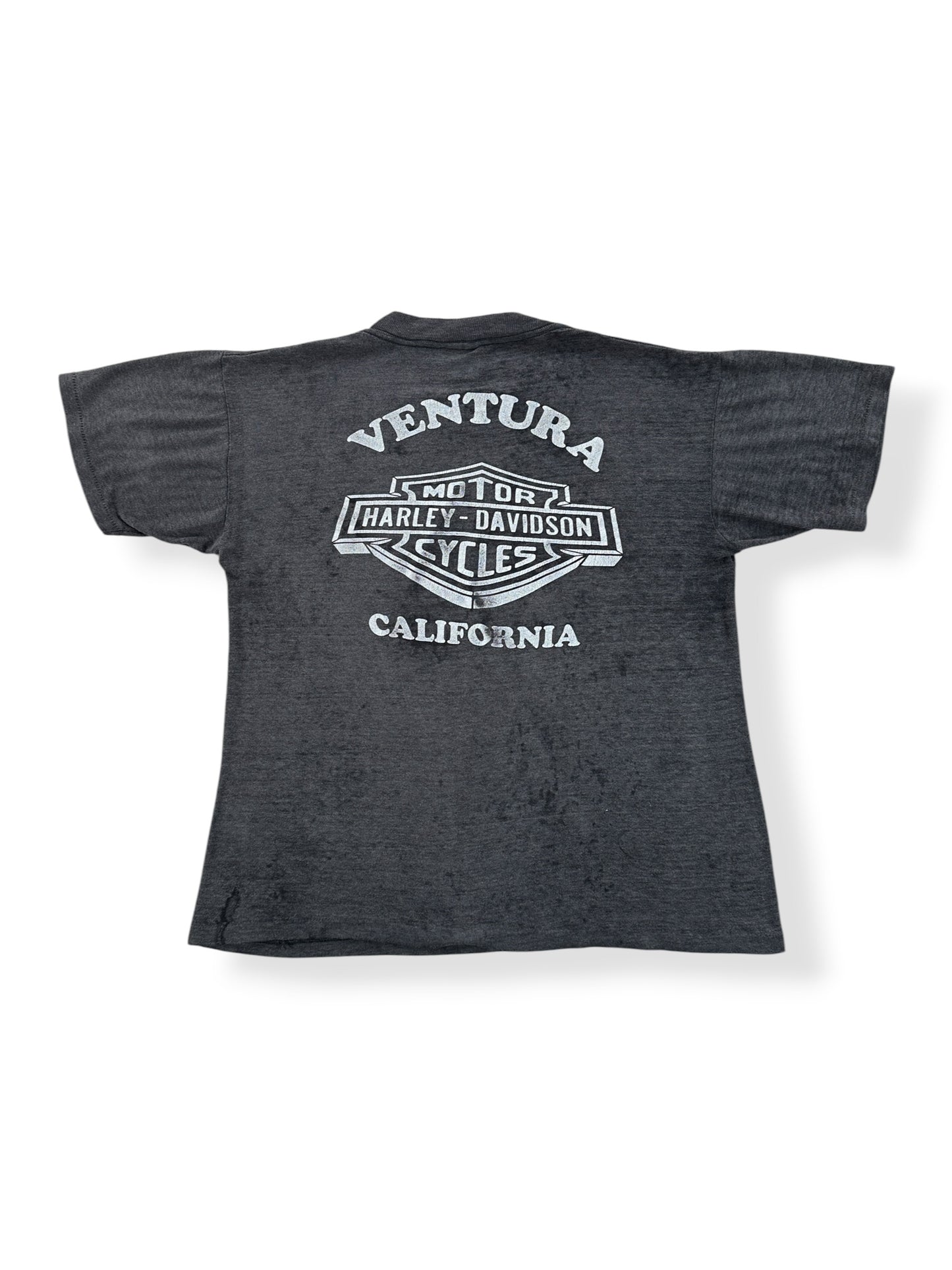 Back of Vintage Harley Davidson 3D Emblem Ventura Eagle Tee SZ M