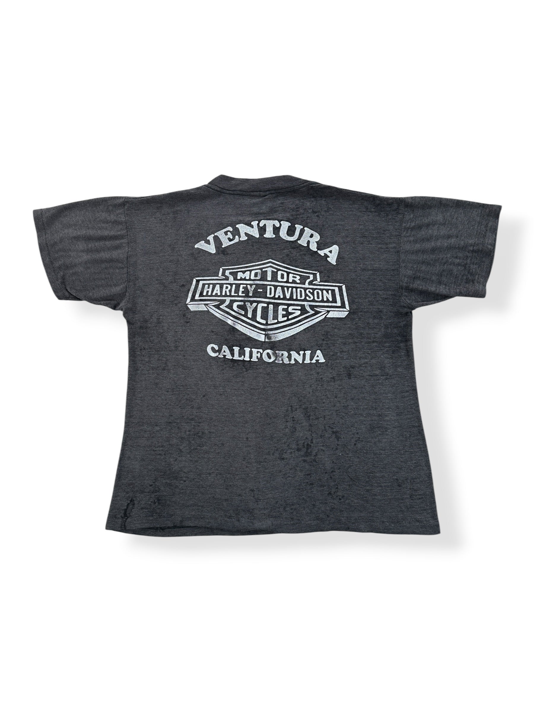 Back of Vintage Harley Davidson 3D Emblem Ventura Eagle Tee SZ M