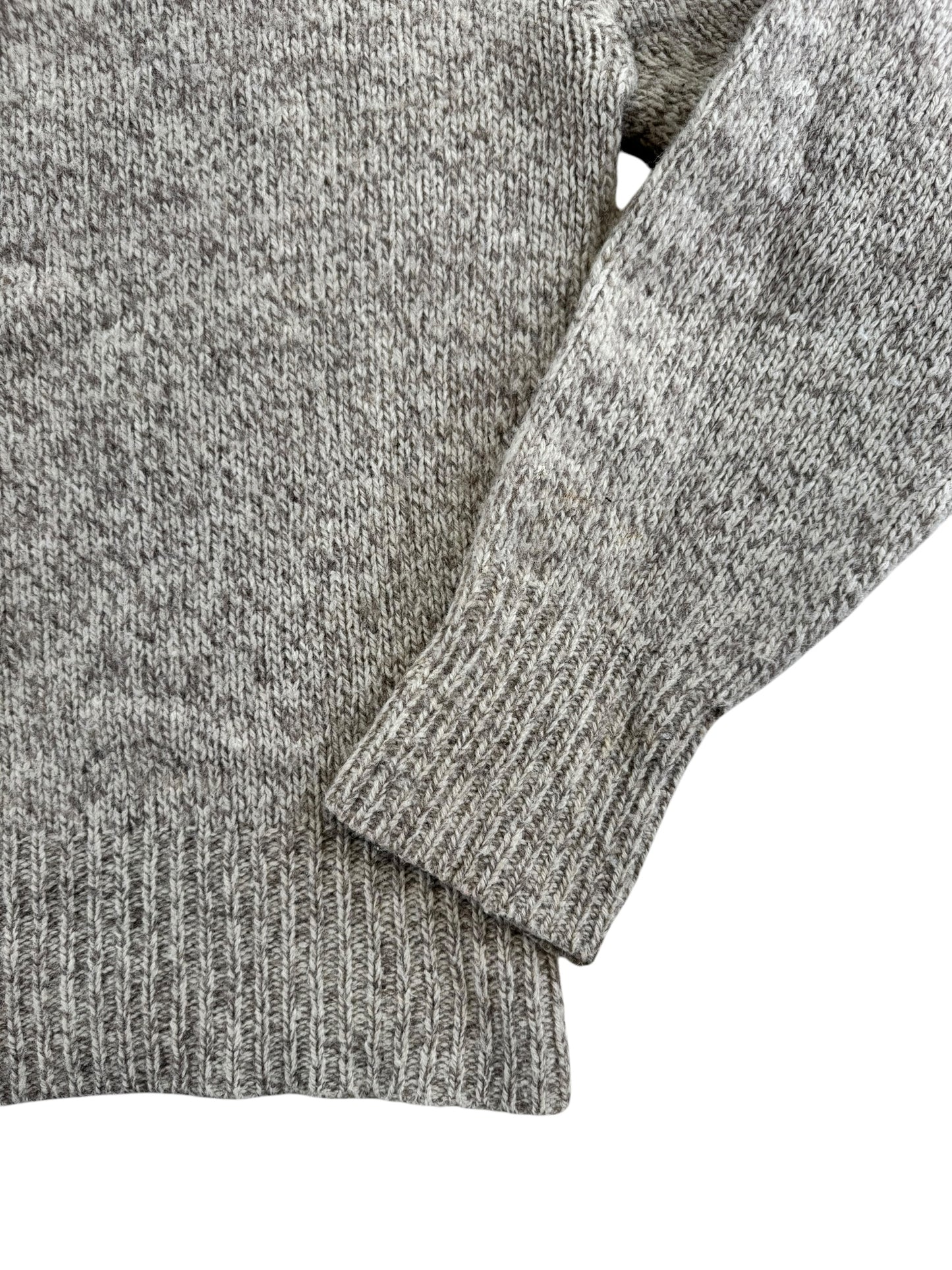 Lower left view of 1980s Wool Oatmeal Sweater L