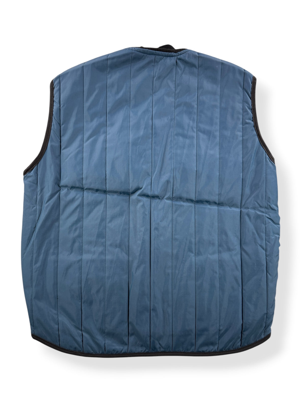 Back of Vintage Quilted Navy Blue Vest SZ L