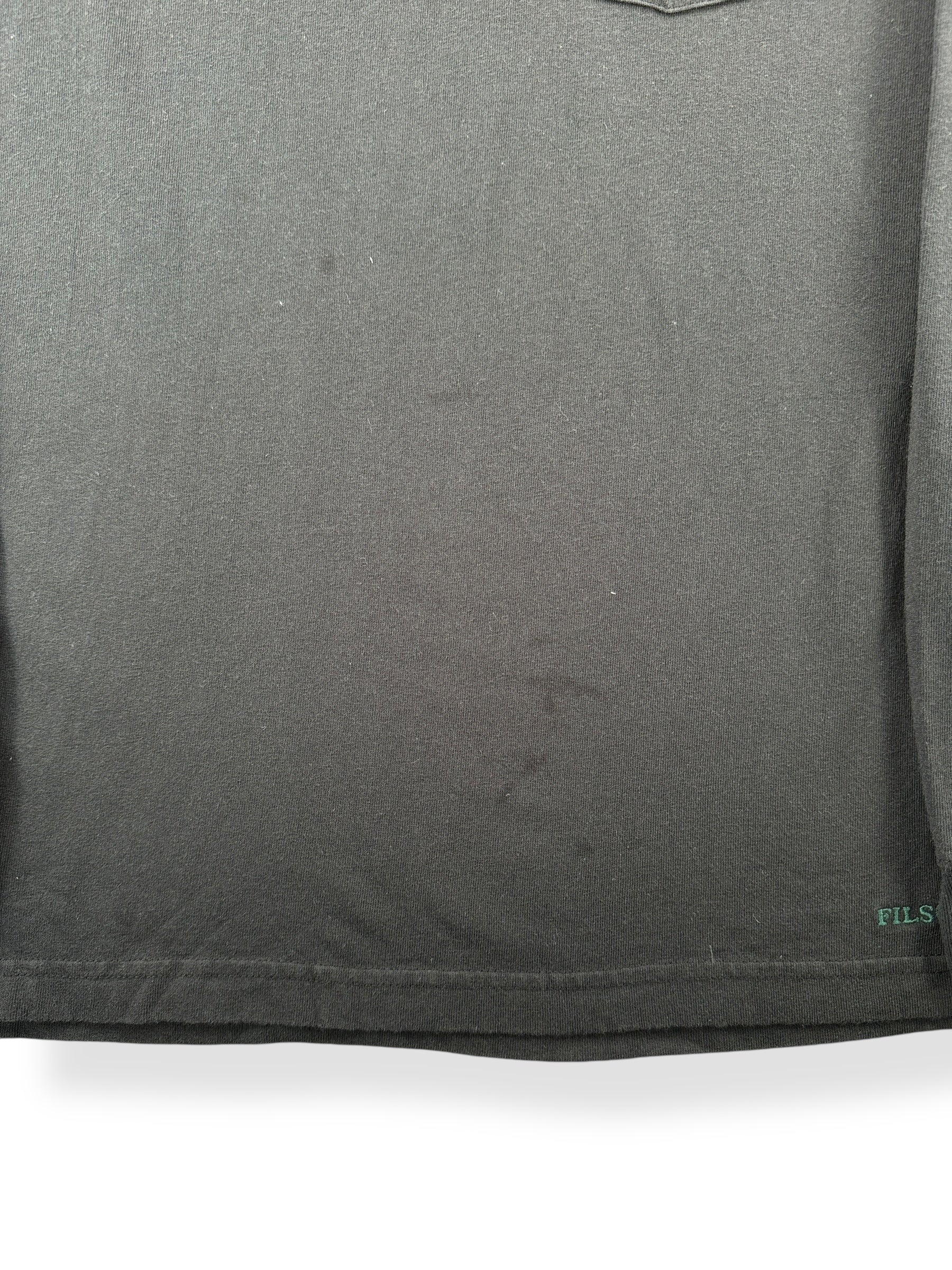Stains on Filson Long Sleeve Black Tee SZ M