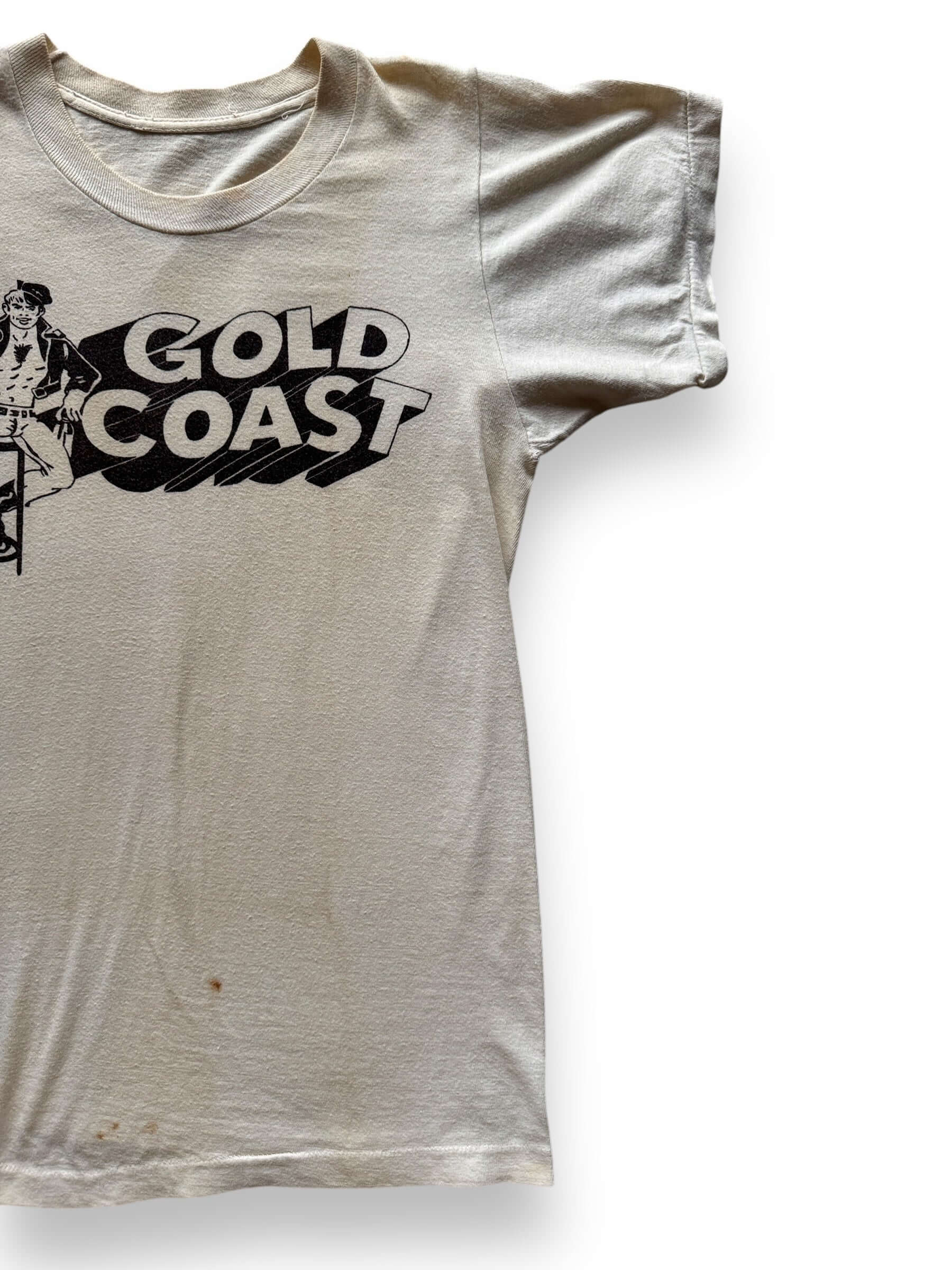 front left of Vintage Gold Coast Chicago Gay Leather Bar Tee SZ XS