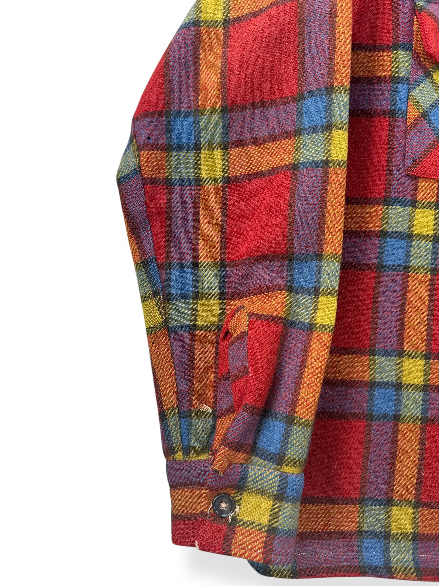 Wear on Sleeve of Vintage La Playa by Marlboro Wool Flannel SZ M