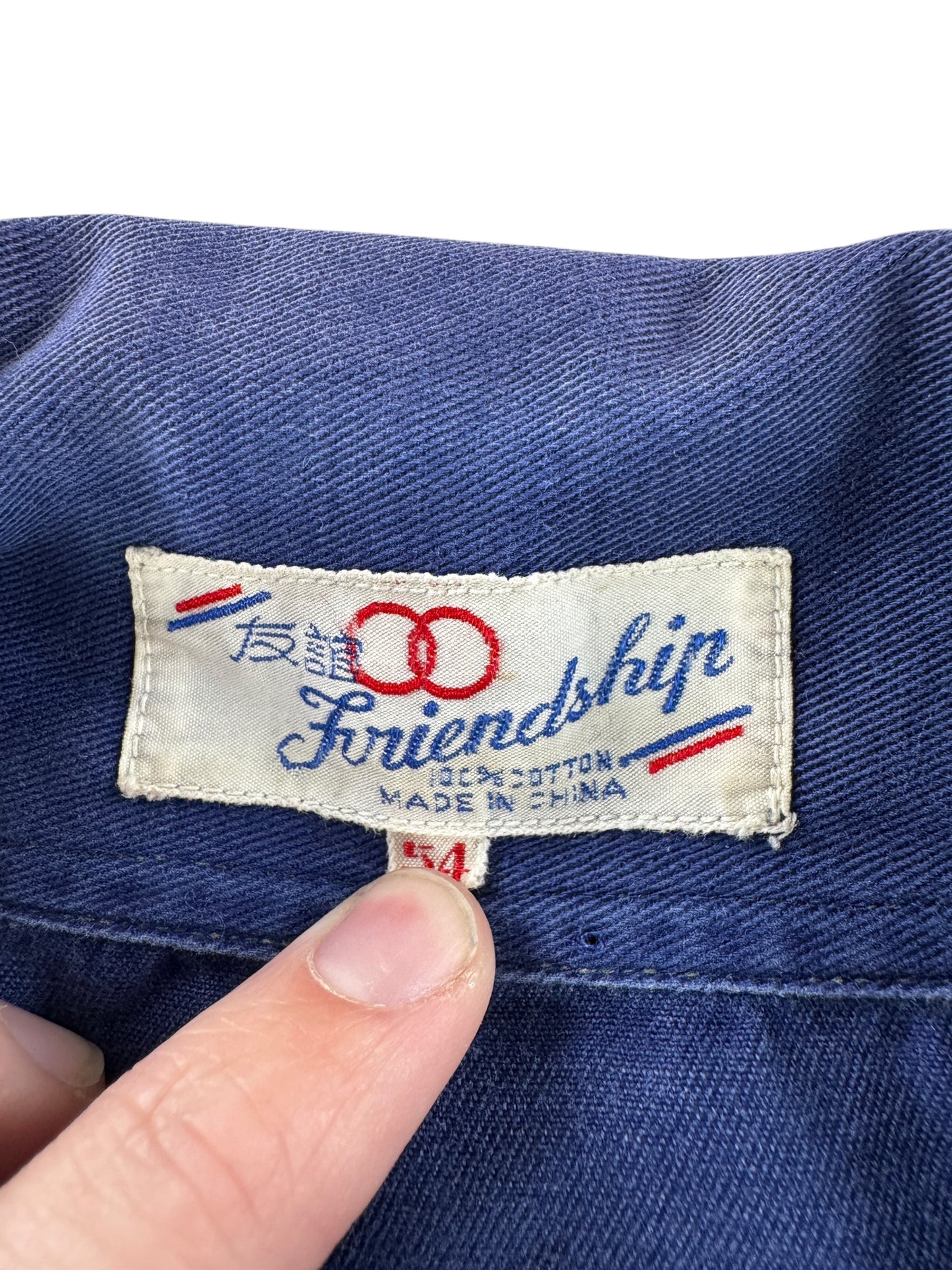 Label on Vintage 60s/70s French Chore Coat SZ XL
