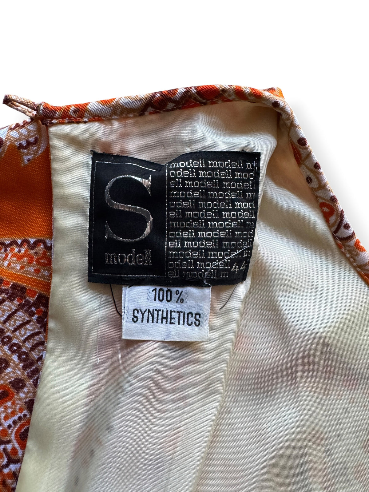 Tag on Vintage Orange Paisley Shift Dress SZ M
