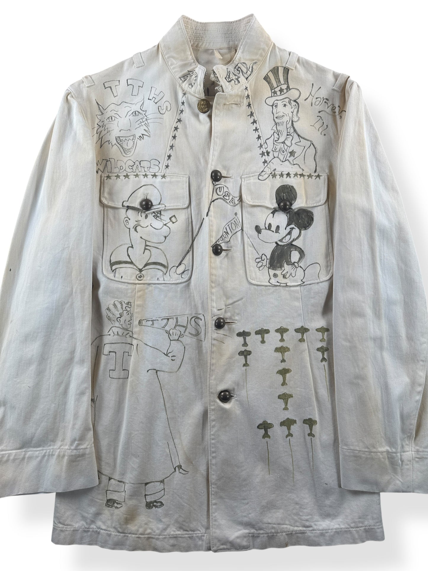 Front Close Up of Vintage Class of 1942 Souvenir Jacket SZ XS