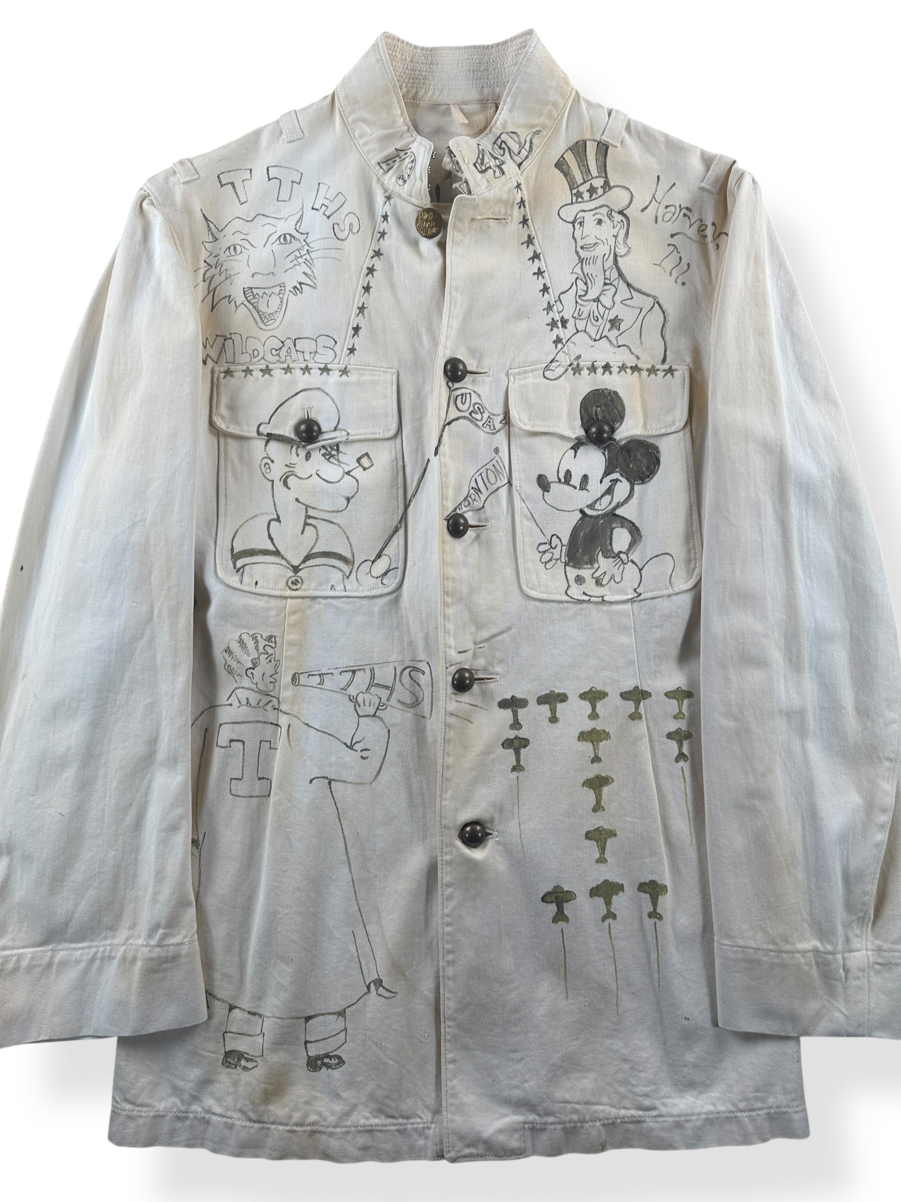 Front Close Up of Vintage Class of 1942 Souvenir Jacket SZ XS