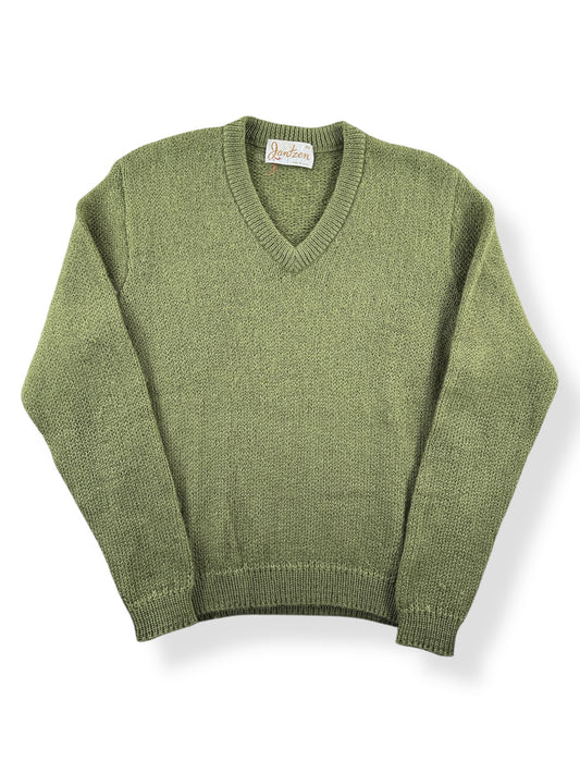 Front of Vintage Jantzen Green Wool Sweater SZ 40