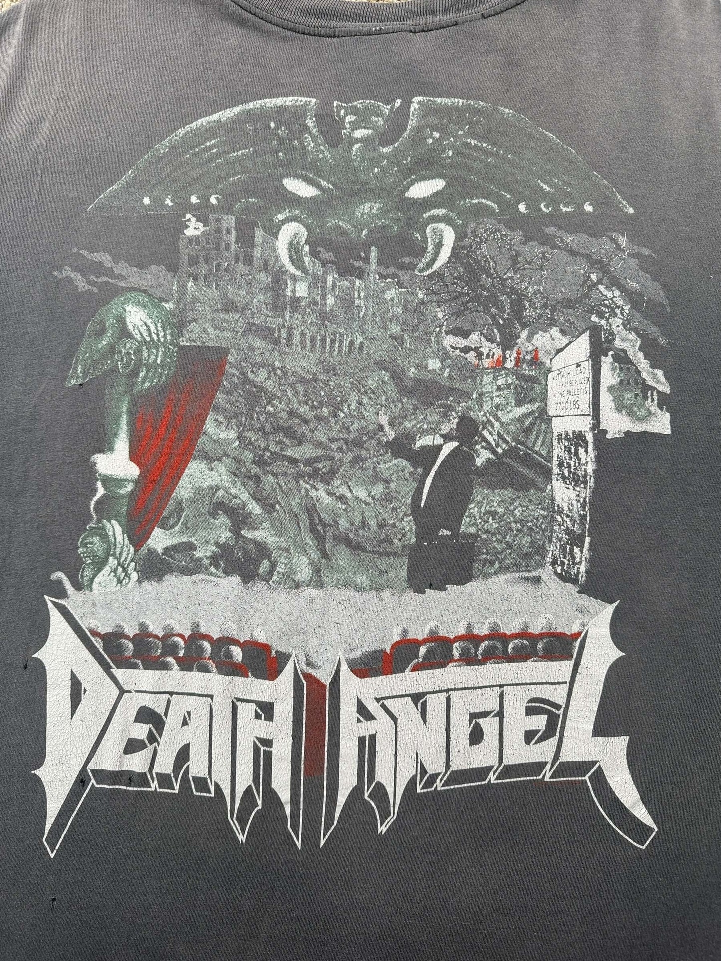 Back Graphic of Vintage Death Angel Act III Fader Tee SZ XL