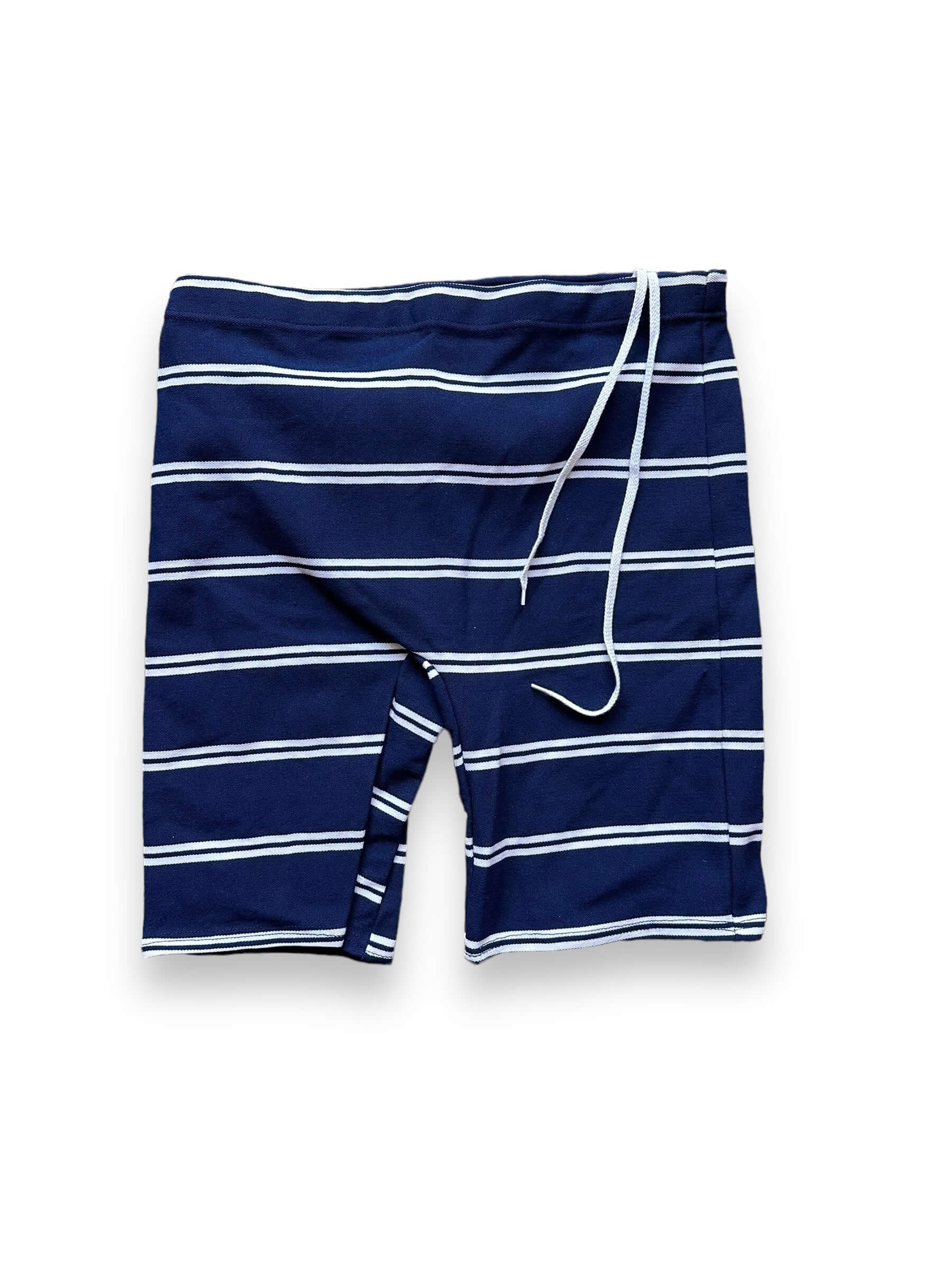 front of New Old Stock Jantzen Expandables Navy Striped Bathing Suit SZ 34