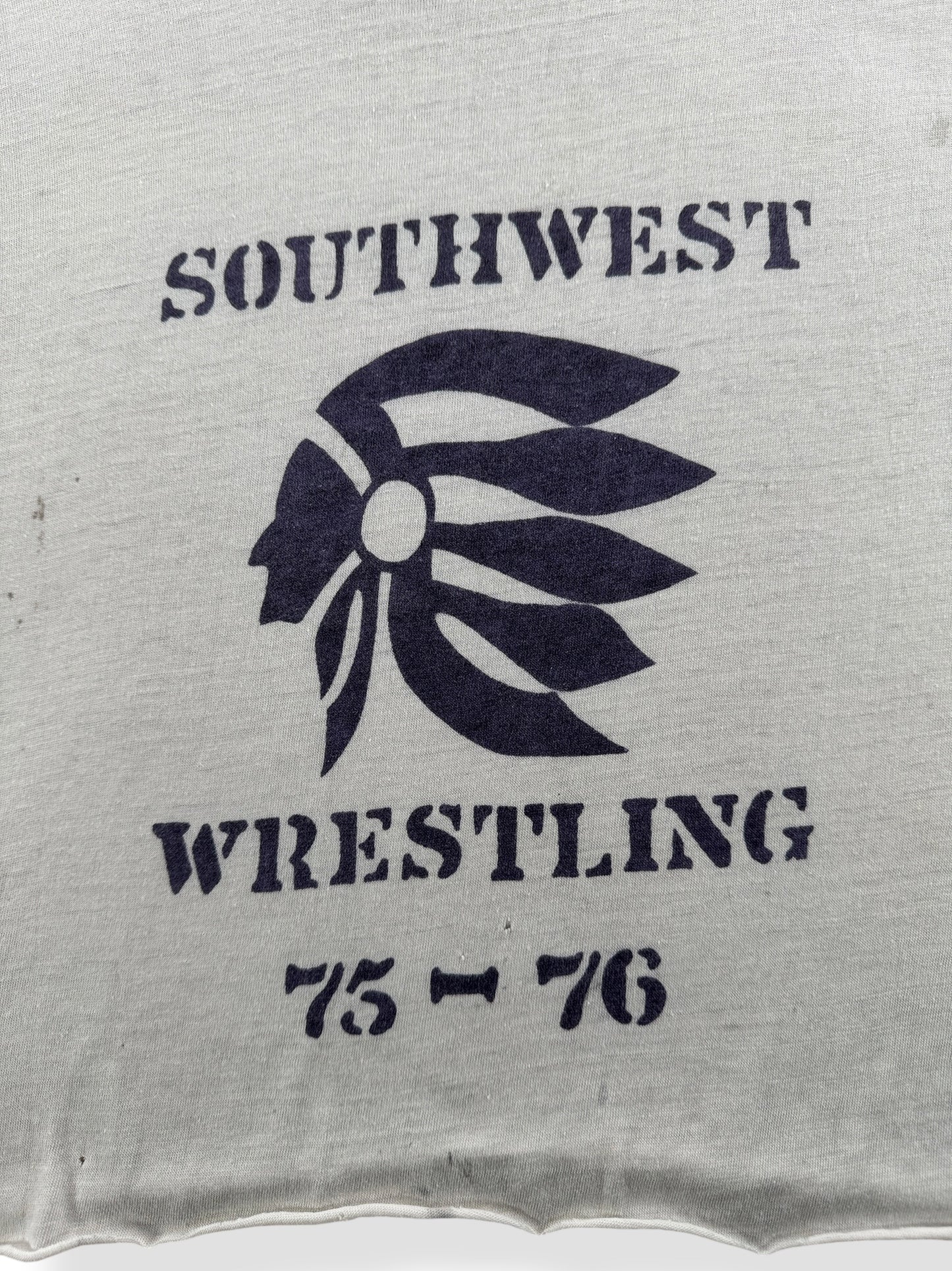 Graphic of Vintage SW Wrestling Crop Top Tee SZ XL (Fits L)