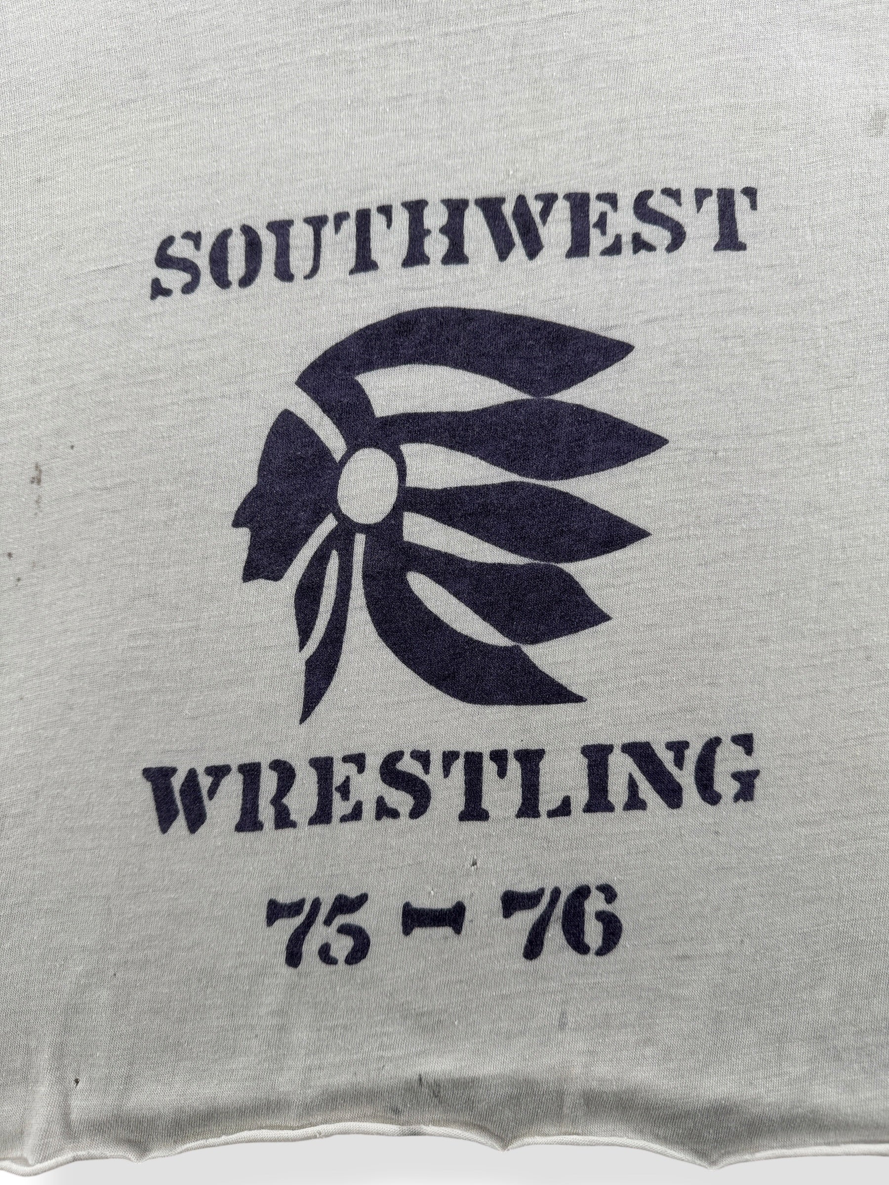 Graphic of Vintage SW Wrestling Crop Top Tee SZ XL (Fits L)
