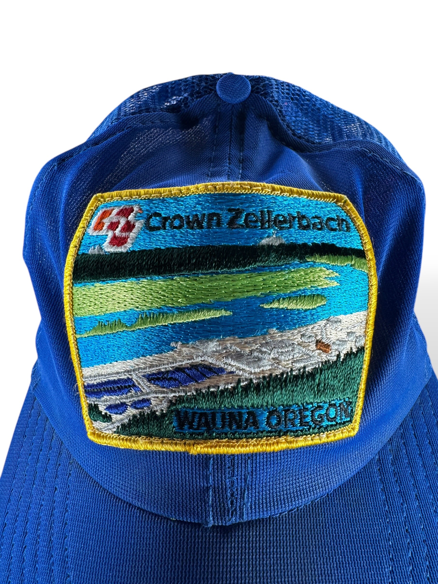 Patch on Vintage Crown Zellerbach Trucker Hat SZ OSFA