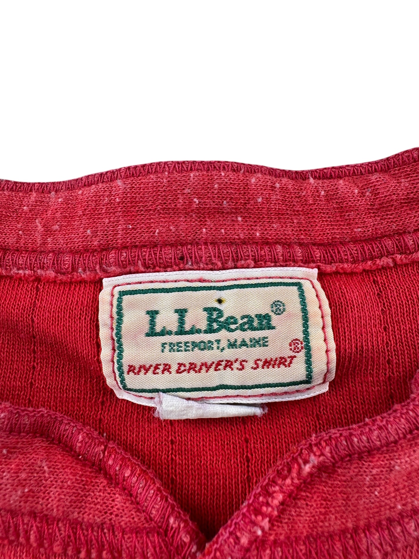 Tag on Vintage L.L. Bean River Driver's Henley Shirt SZ L