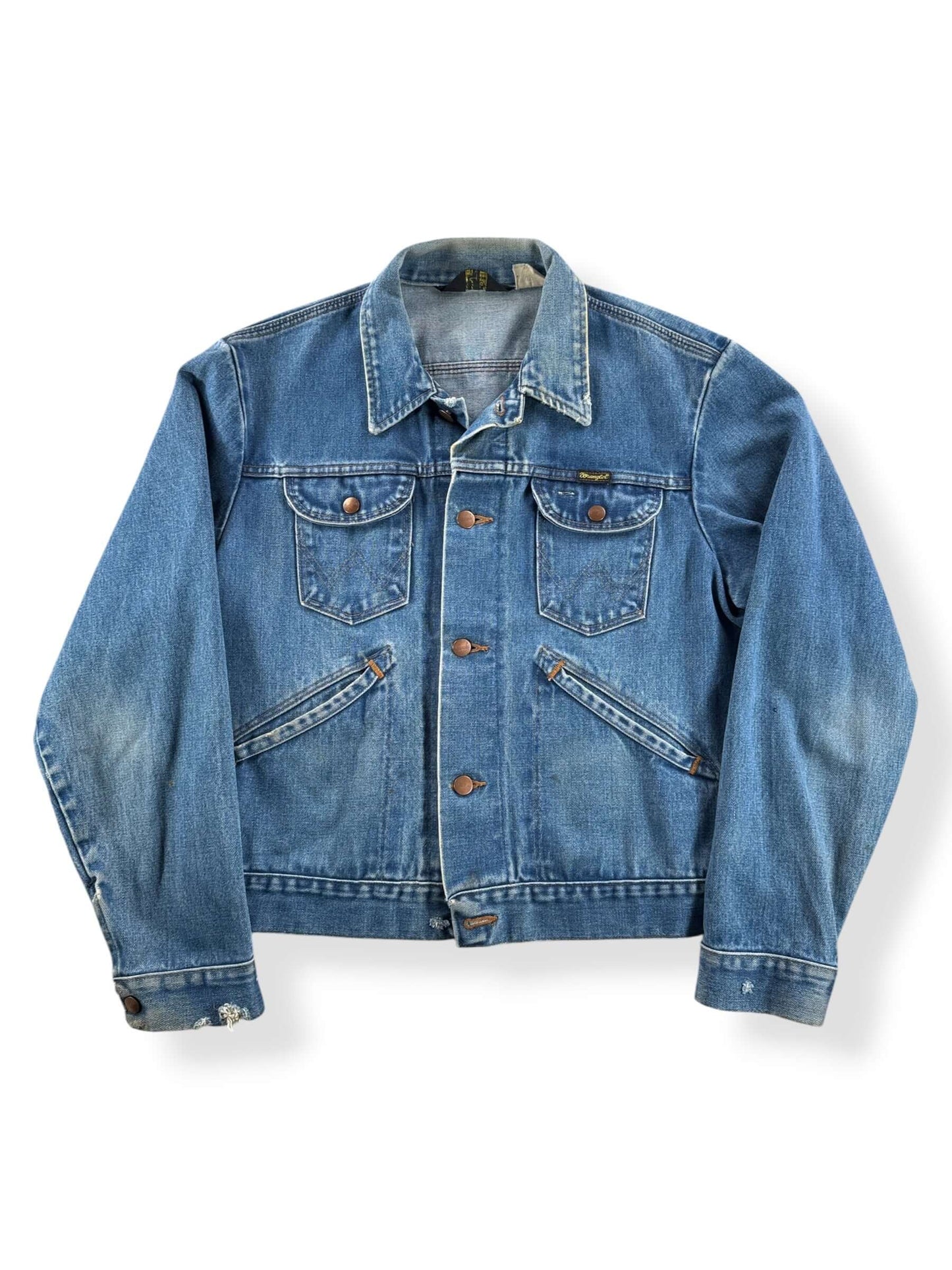 Front of Vintage Wrangler No-Fault Denim Jacket SZ 42