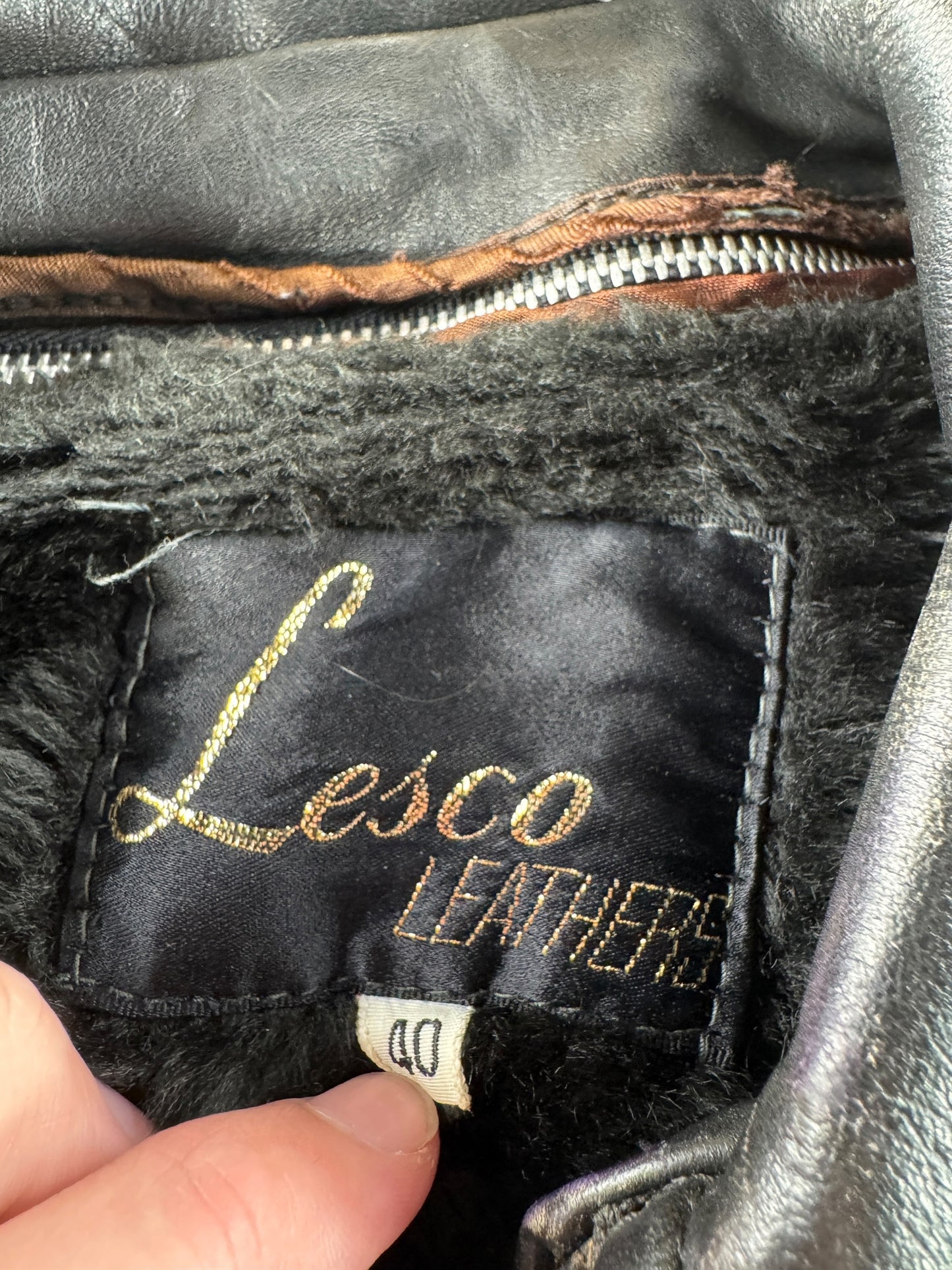 Tag on Vintage Lesco Leather Jacket