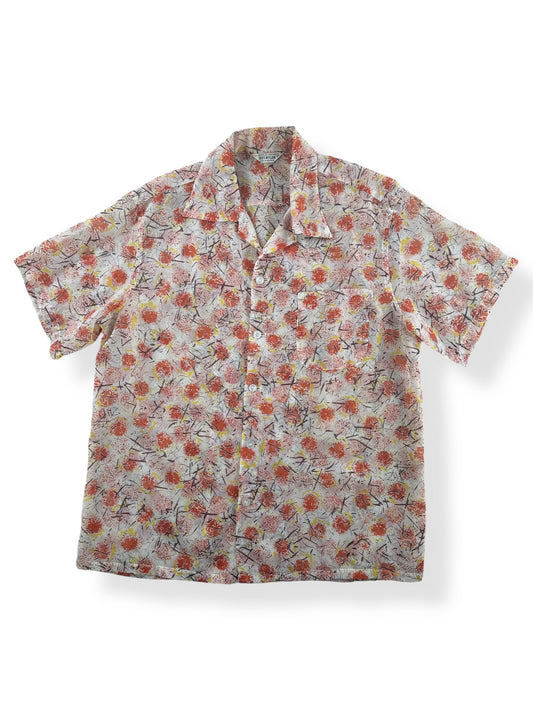 Front of Vintage 100% Nylon Crepe Loop Collar Shirt SZ L