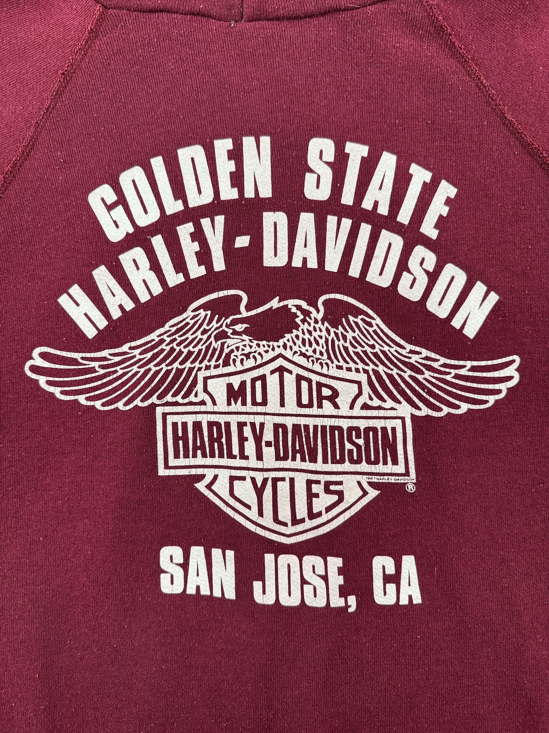 Back Graphic of Vintage '86 Harley Hoodie SZ XL