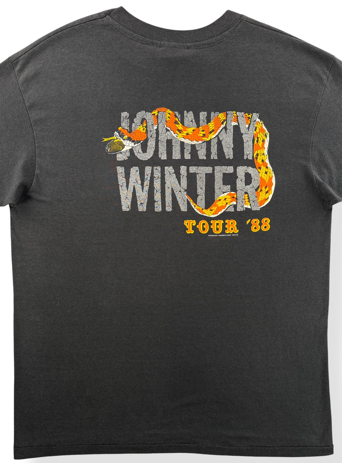 Close-up of the back of Vintage '88 Johnny Winter Tee SZ XL (Fits L)