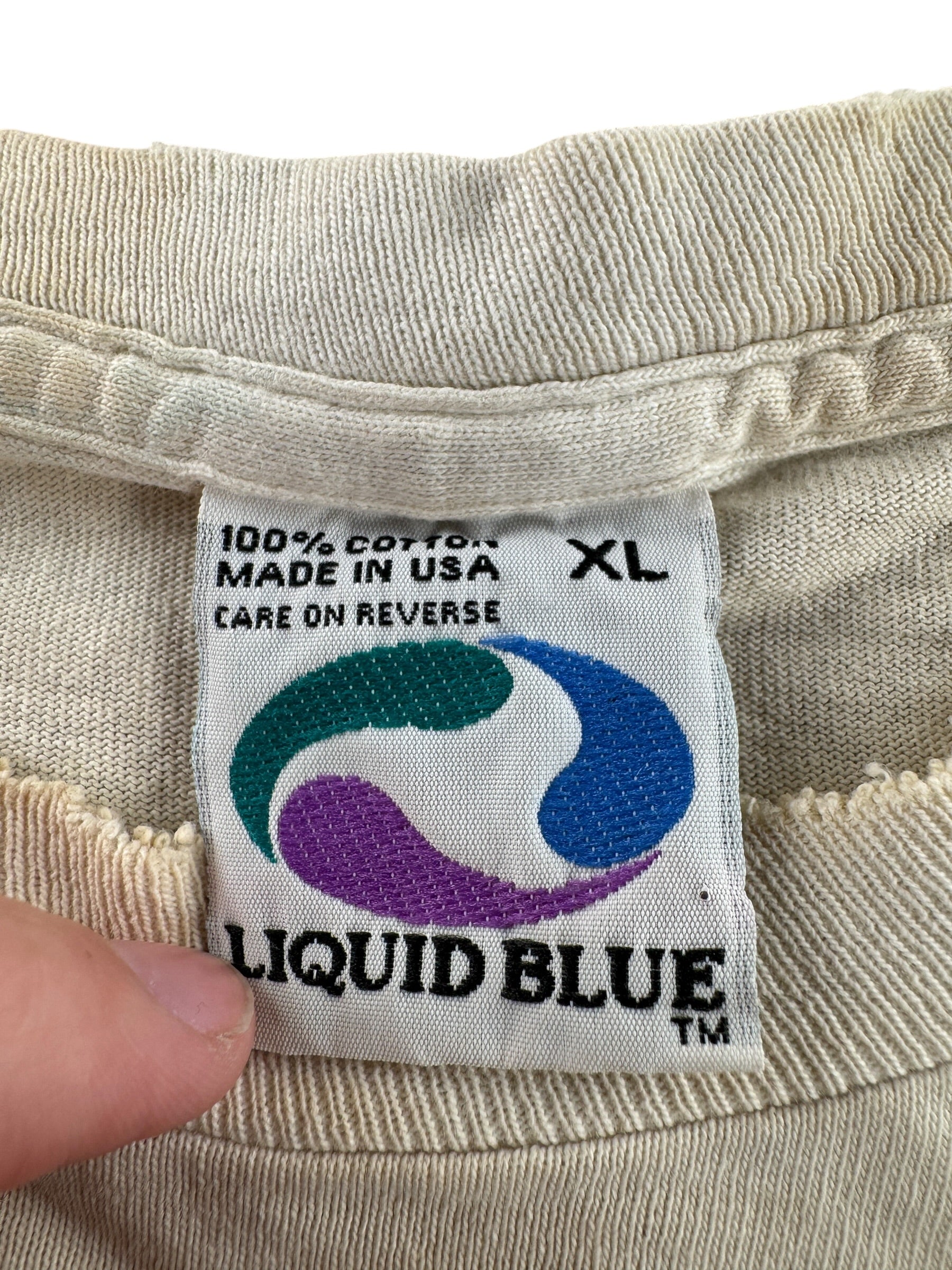 Label on Vintage Grateful Dead 30 Years Bertha Liquid Blue Tee SZ XL