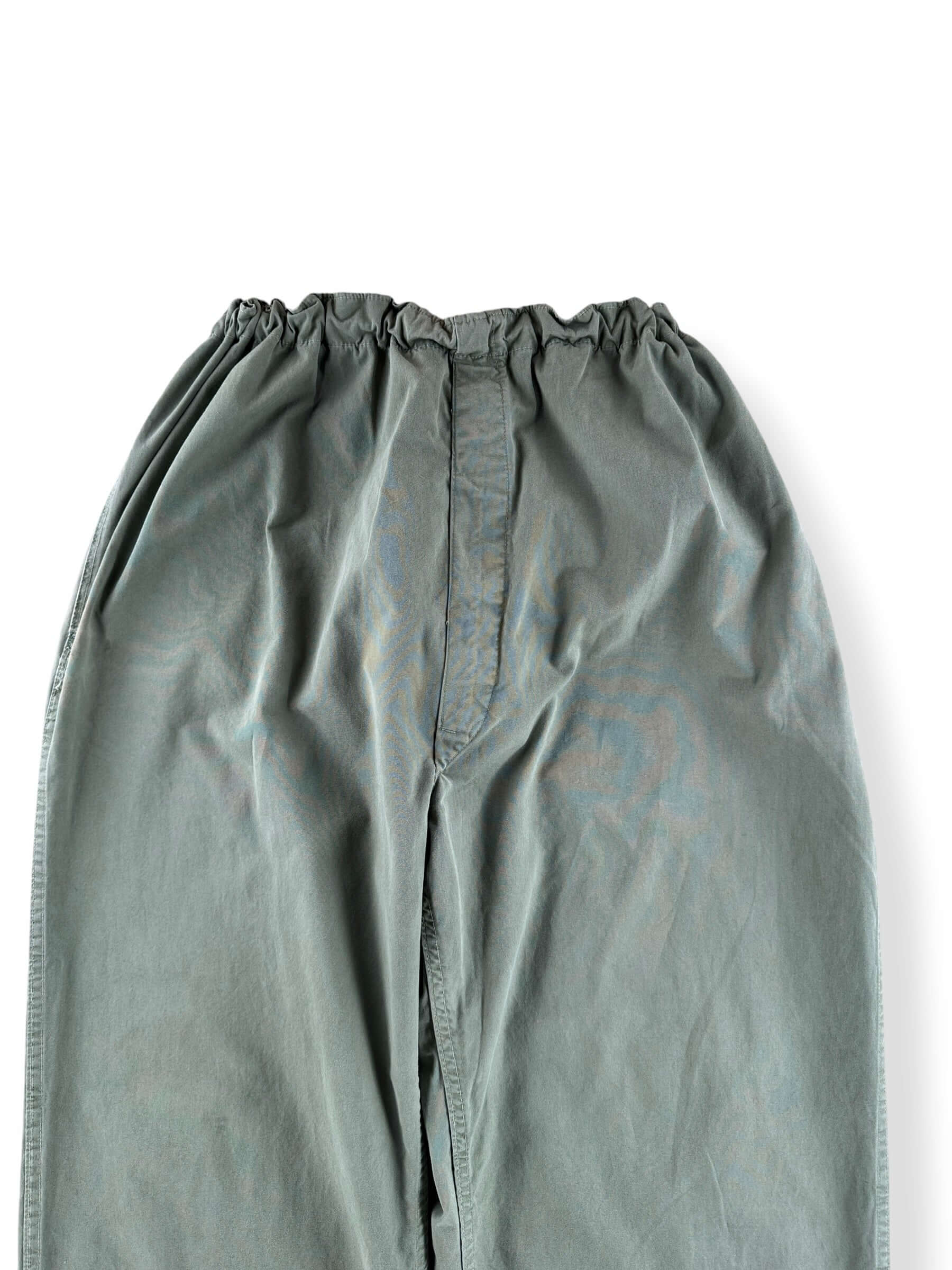Front Close Up of Vintage European Military Sage Green Over Pants W36